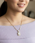 WHITE GLOW DIAMOND ANTITARNISH PENDANT NECKLACE