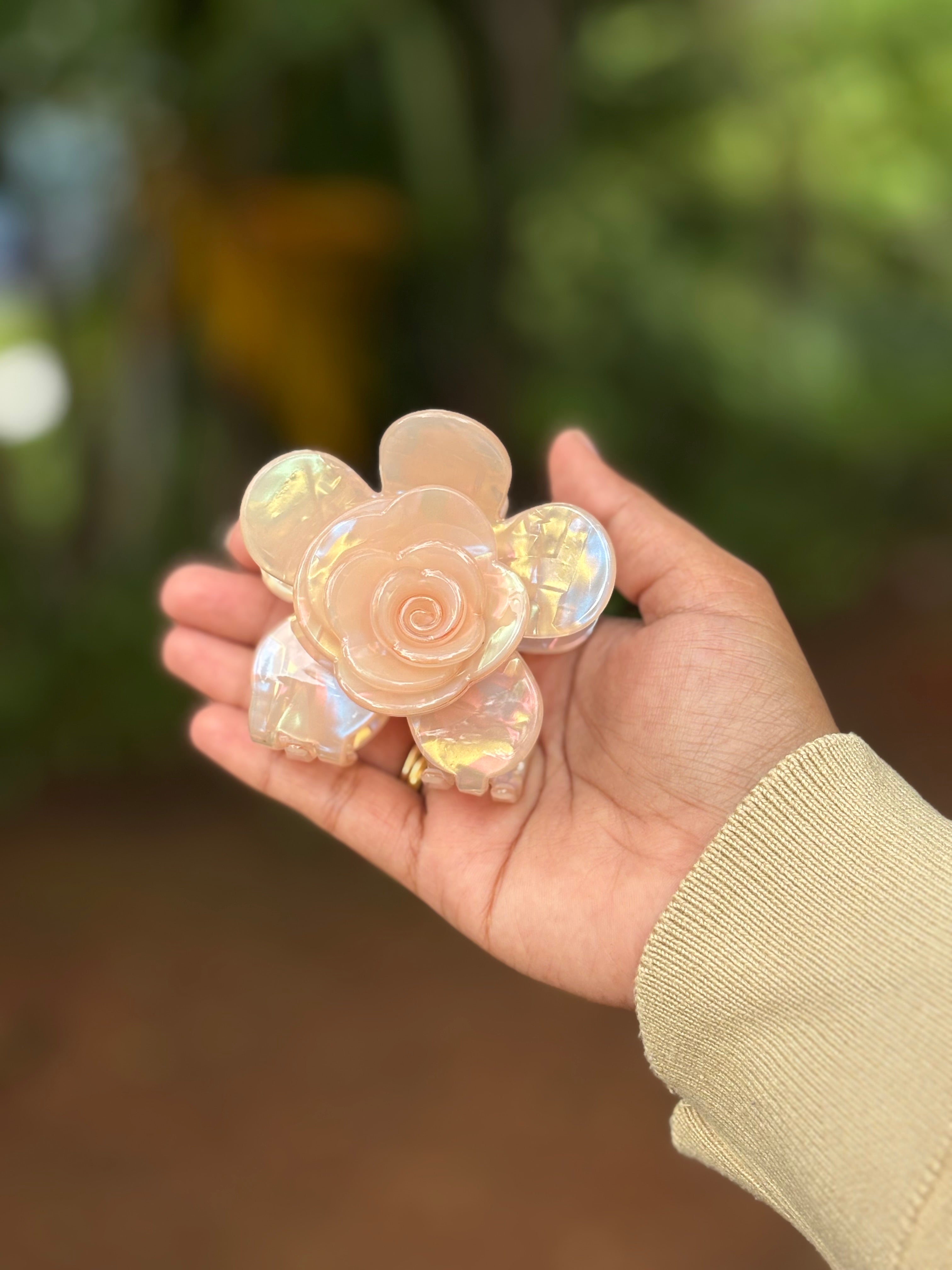 3D Acrylic Premium Rose Hair Clip