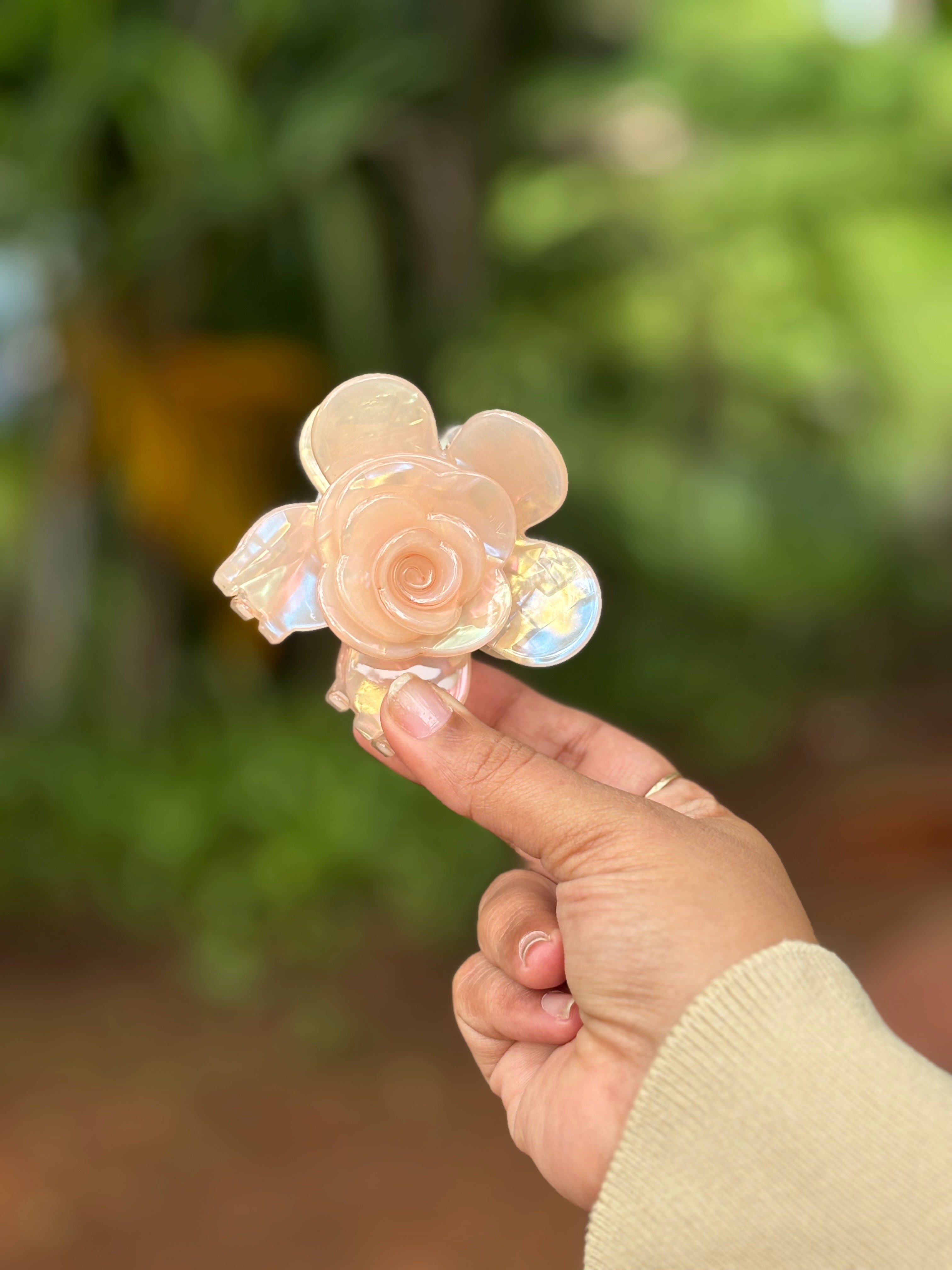 3D Acrylic Premium Rose Hair Clip