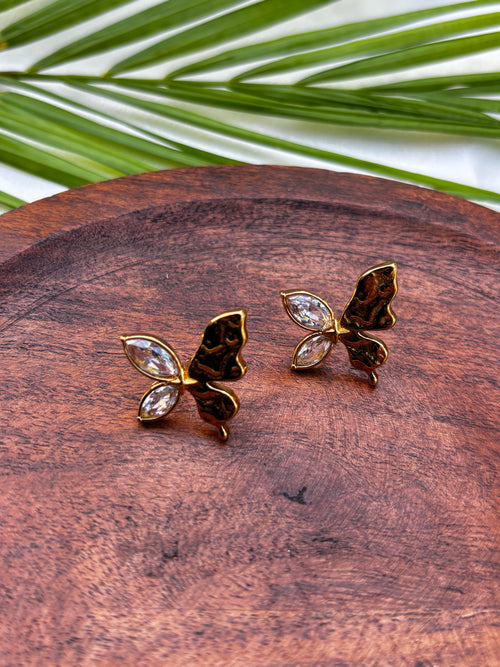 ANTITARNISH DIAMOND BUTTERFLY EARRING