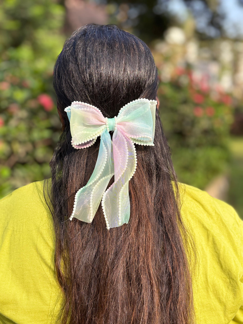 Unicorn Pearl Lace Hair Bow