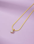 MINIMAL WHITE STONE ANTITANISH PENDANT NECKLACE