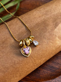 ANTITARNISH HEART CHARM WITH AD PENDANT NECKLACE
