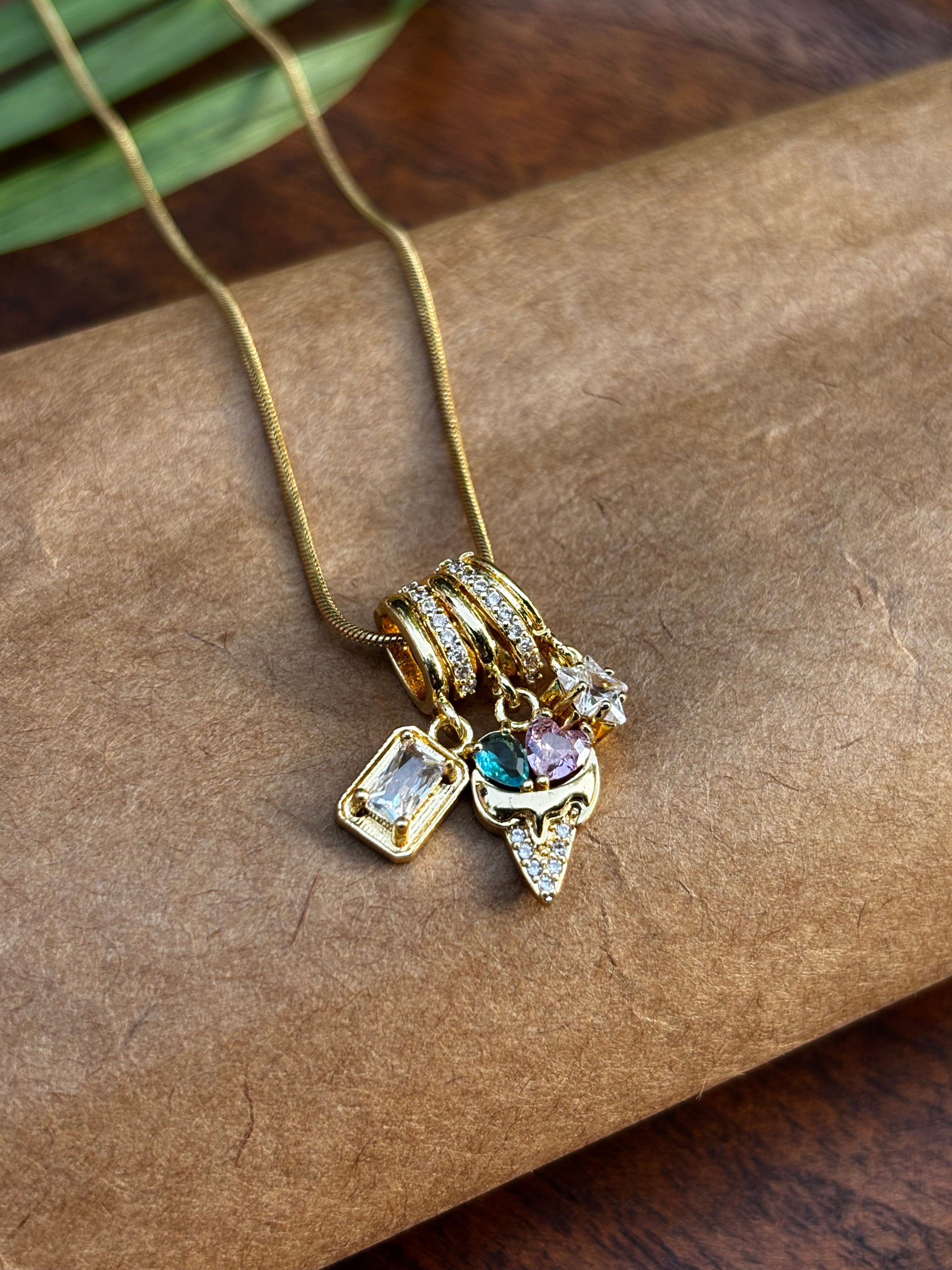 ANYITARNISH ICECREAM CONE CHARM PENDANT NECKLACE