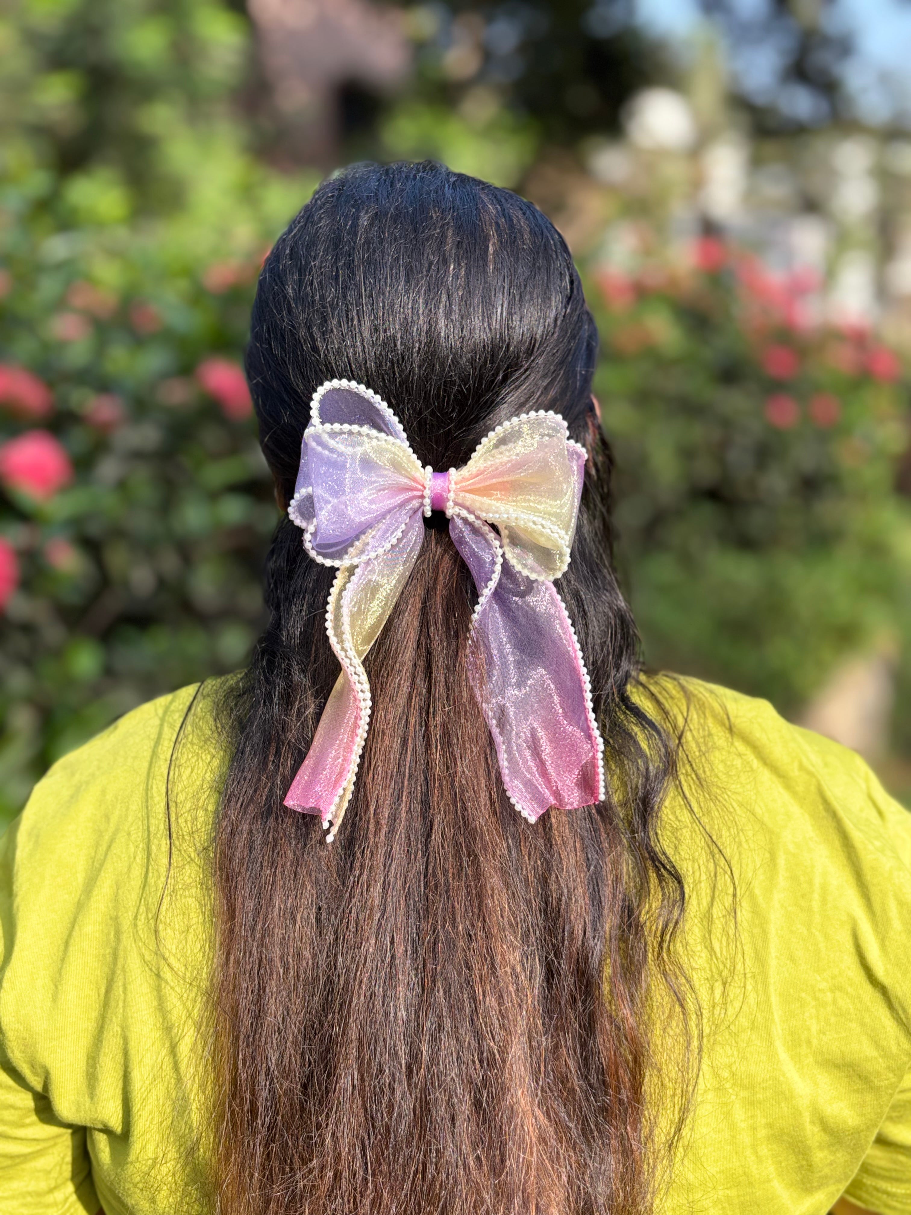 Unicorn Pearl Lace Hair Bow