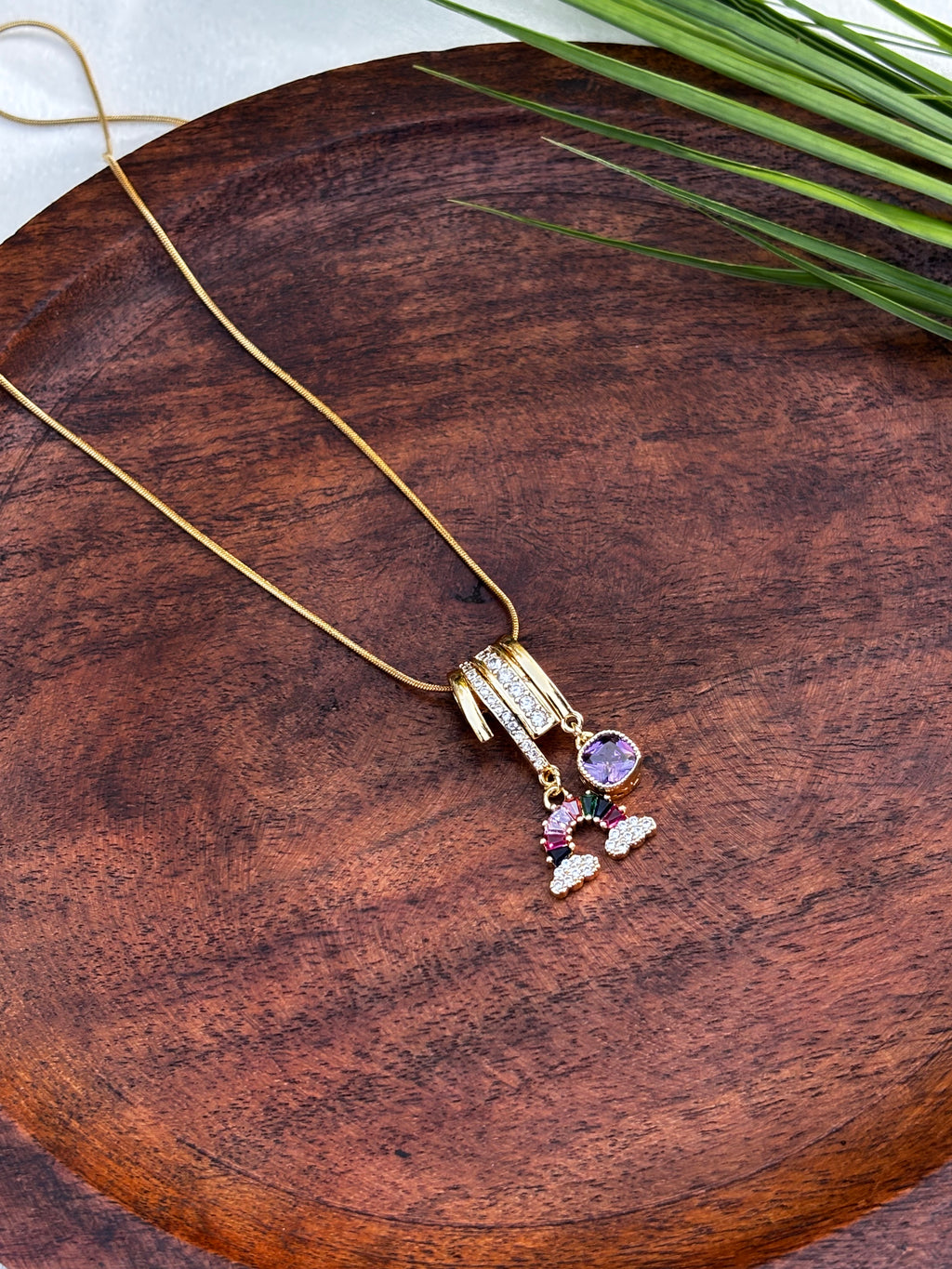 RAINBOW CHARM PENDANT NECKLACE