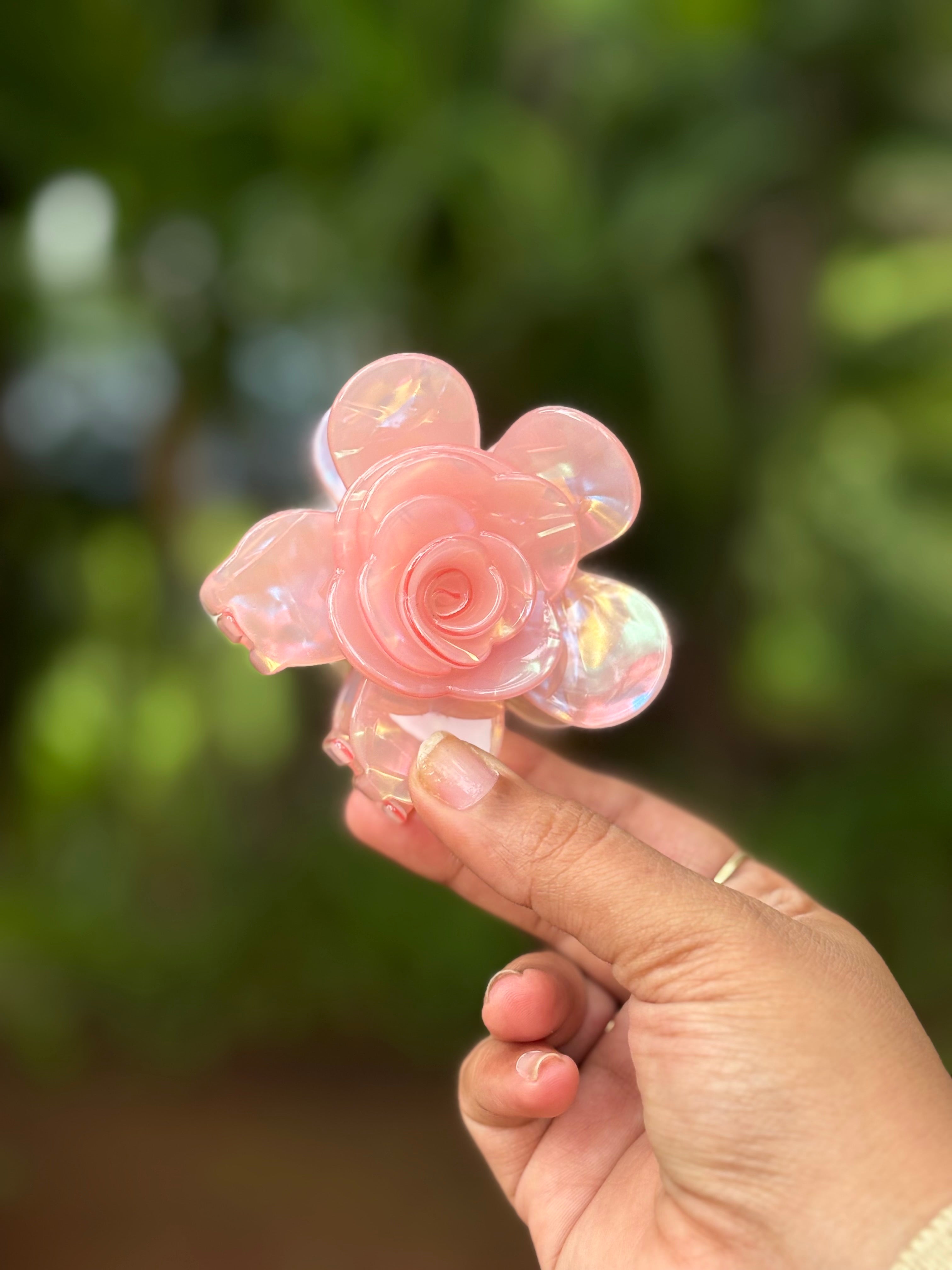 3D Acrylic Premium Rose Hair Clip