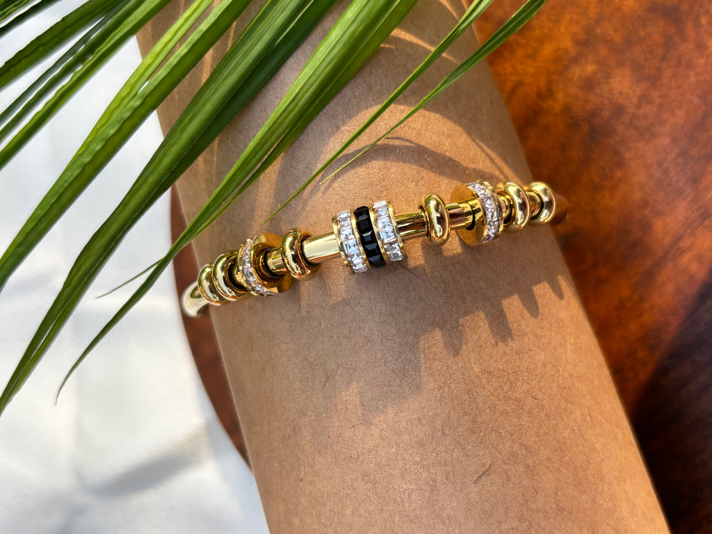ANTITARNISH BLACK AD BEADS KADA BANGLE