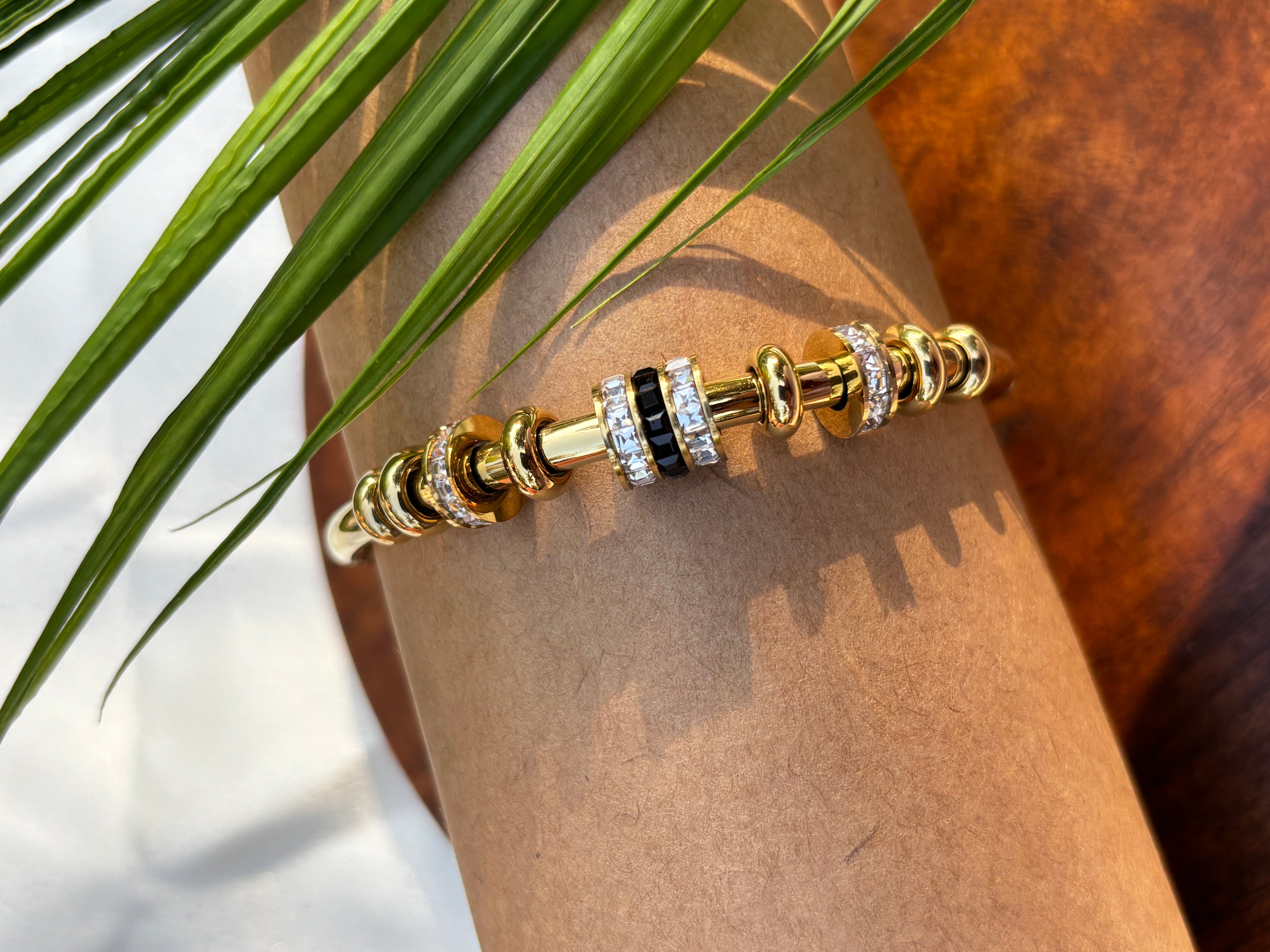 ANTITARNISH BLACK AD BEADS KADA BANGLE