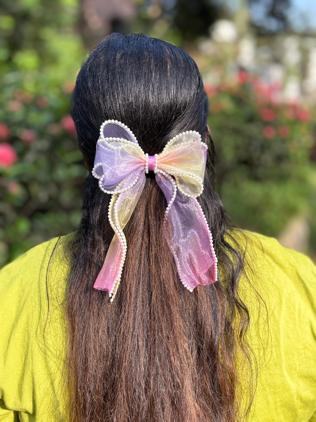Unicorn Pearl Lace Hair Bow