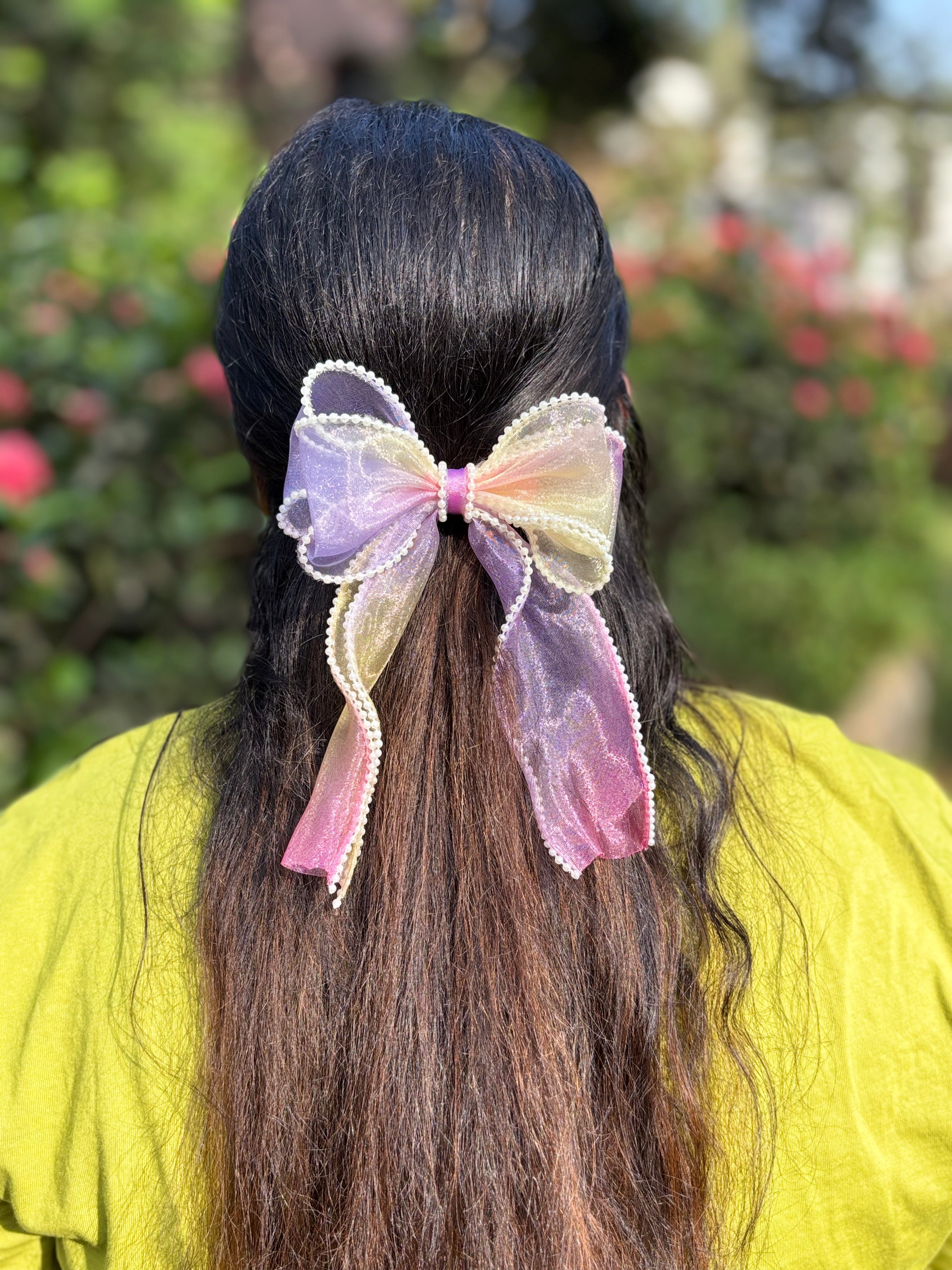 Unicorn Pearl Lace Hair Bow