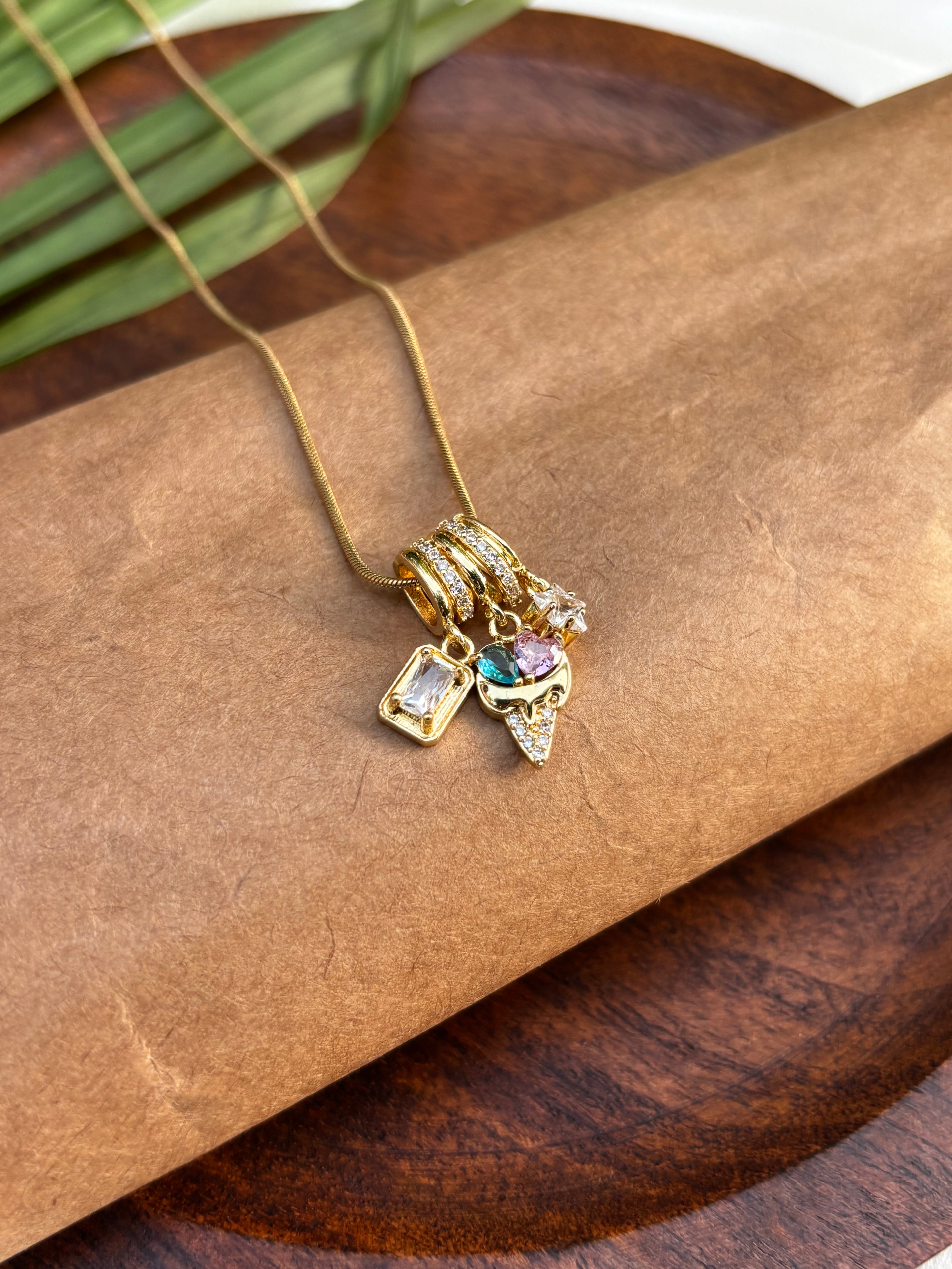 ANYITARNISH ICECREAM CONE CHARM PENDANT NECKLACE