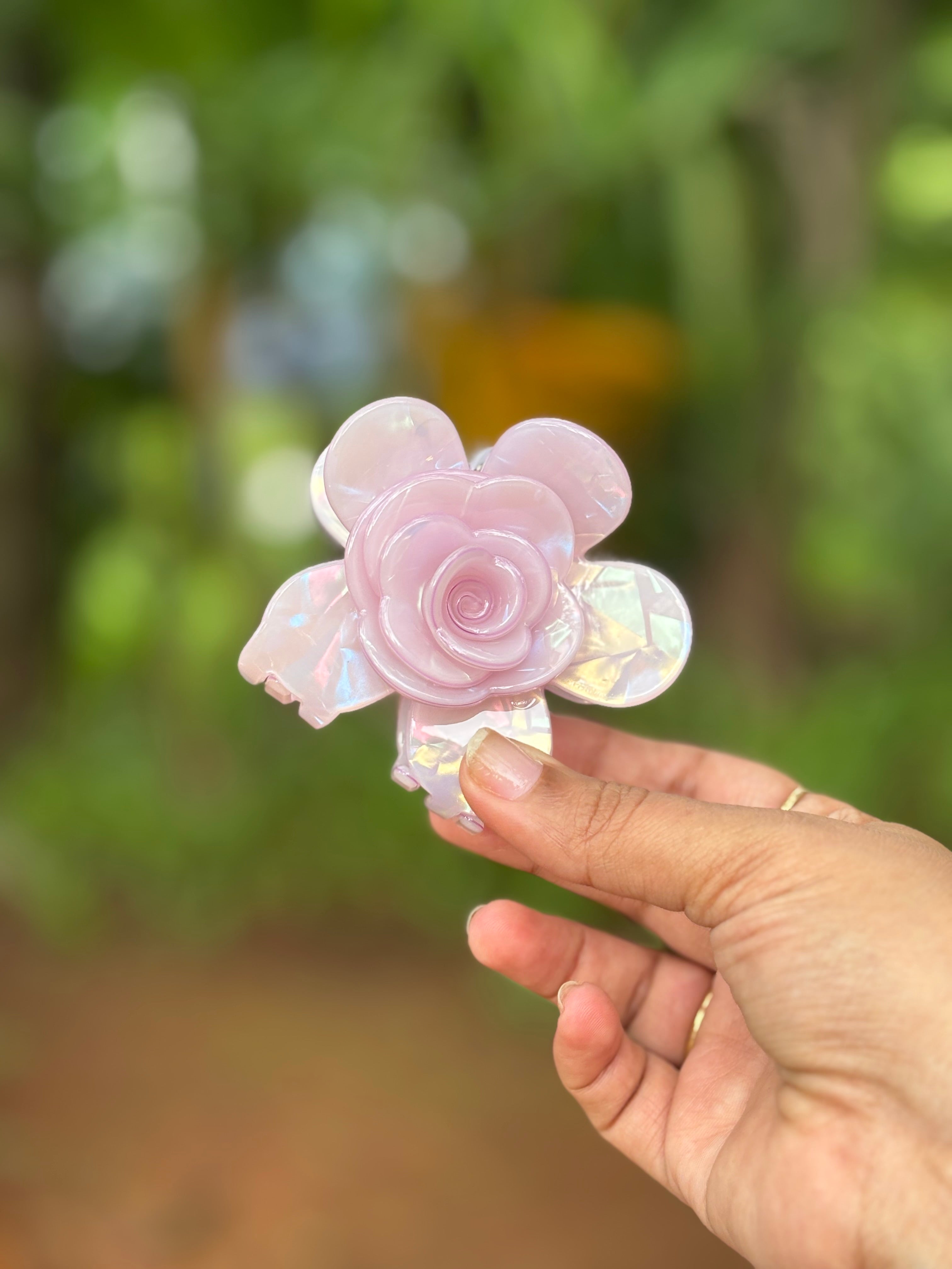 3D Acrylic Premium Rose Hair Clip