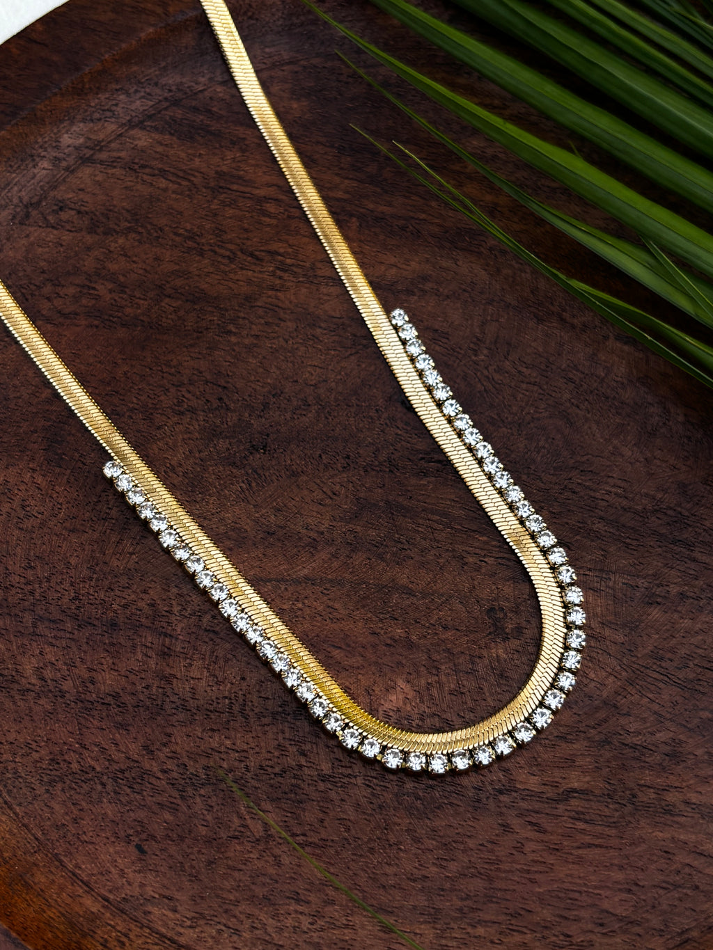 ANTITARNISH SNAKE CHAIN WITH AD STONE