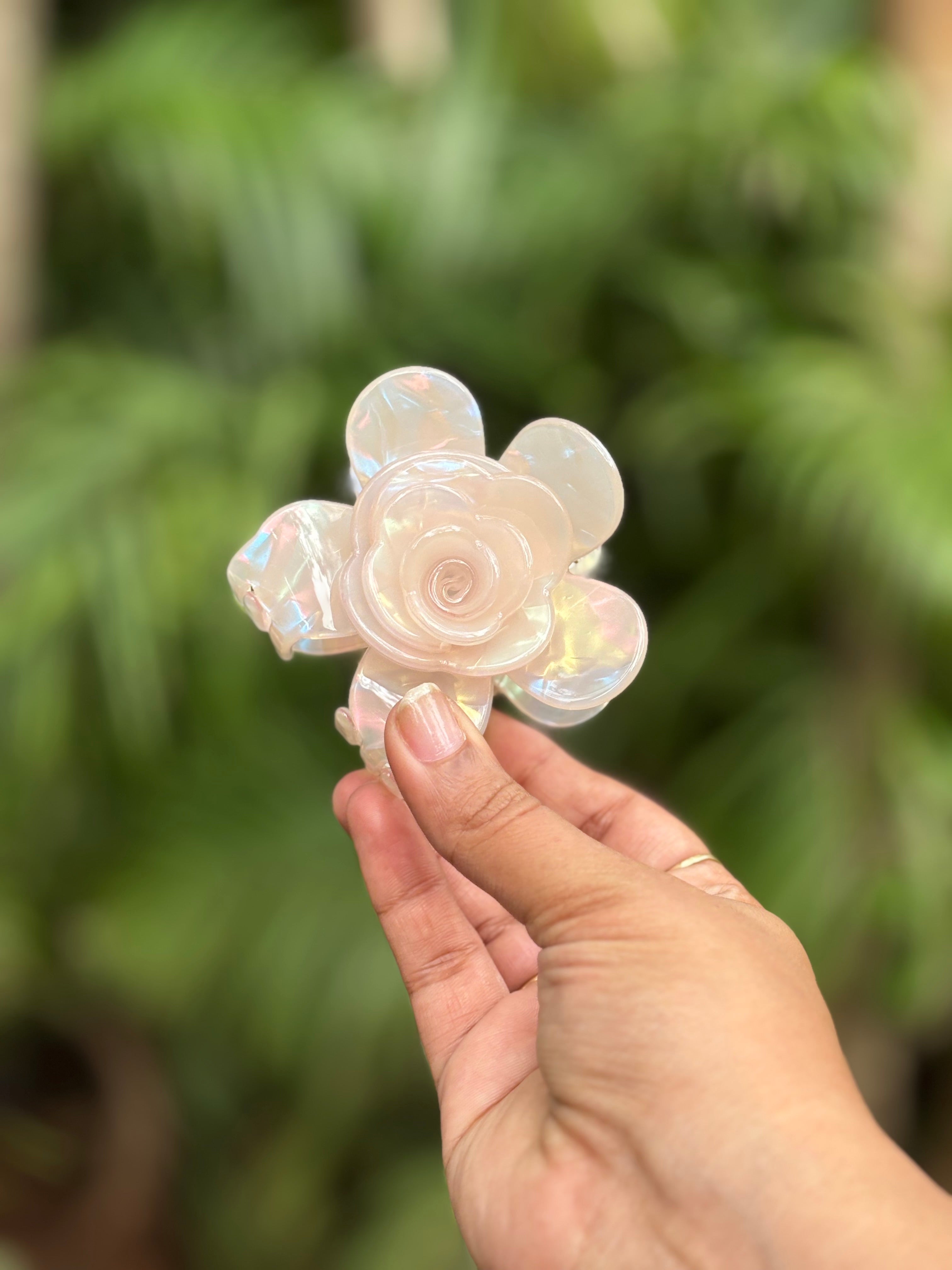3D Acrylic Premium Rose Hair Clip