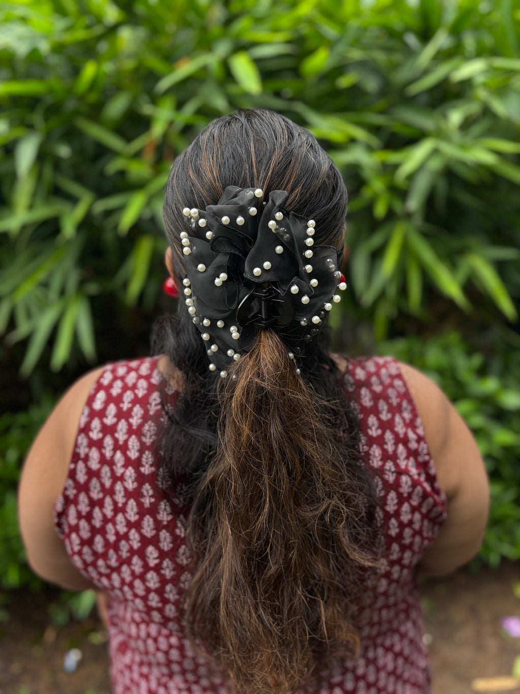 PEARL BLOOM ORGANZA HAIR CLIP