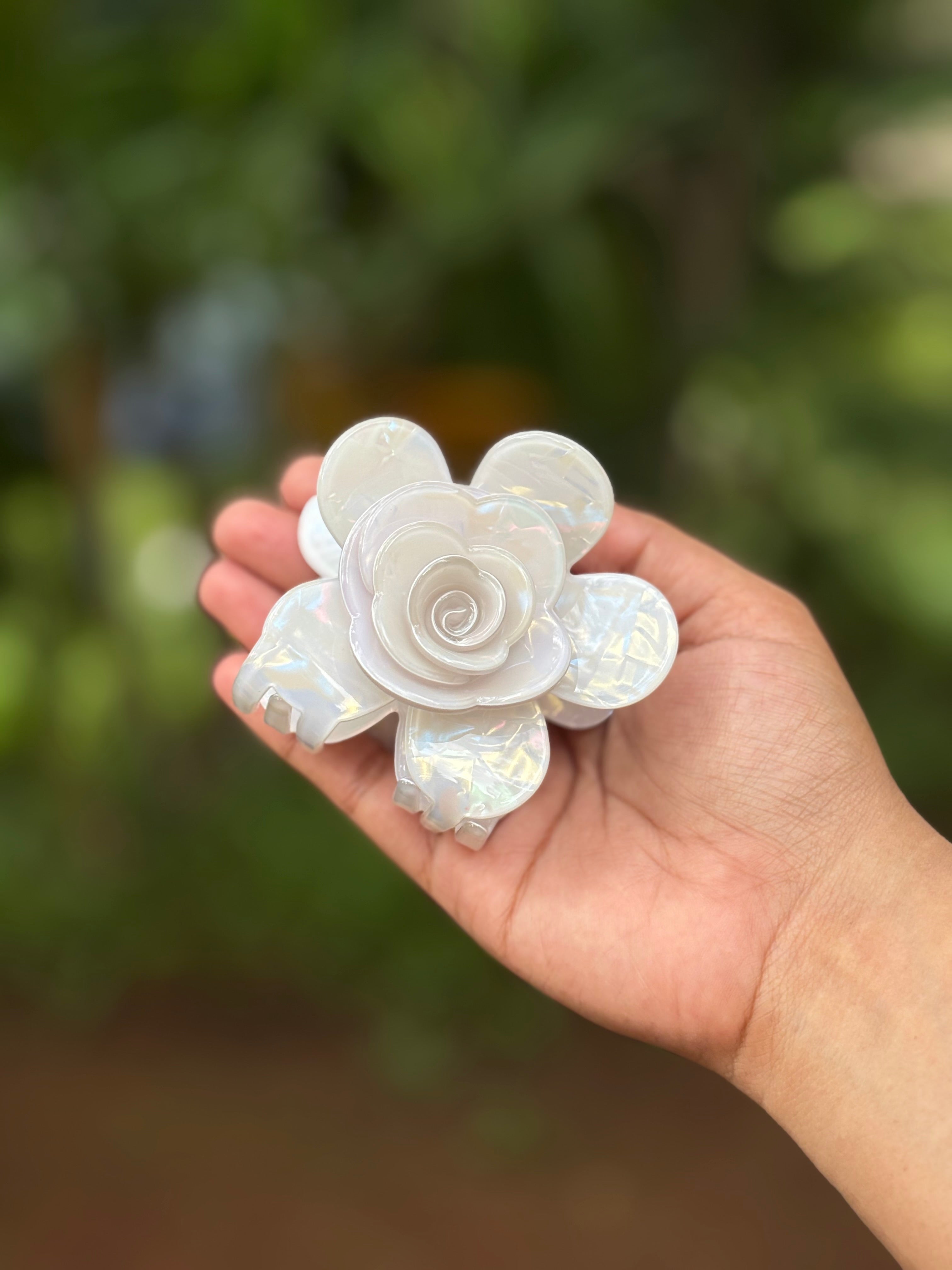 3D Acrylic Premium Rose Hair Clip