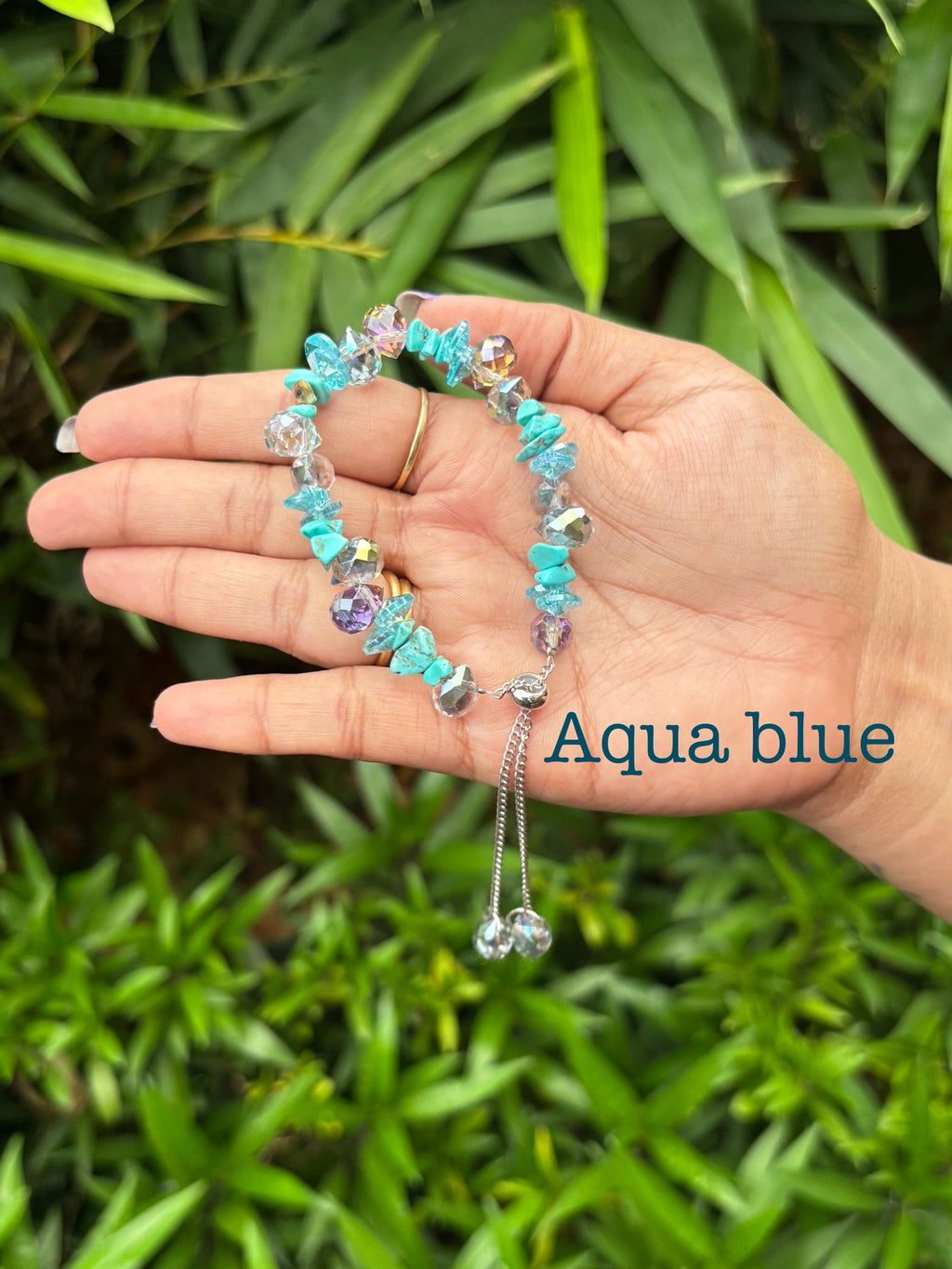 CRYSTAL BEADED ADJUSTABLE BRACELET