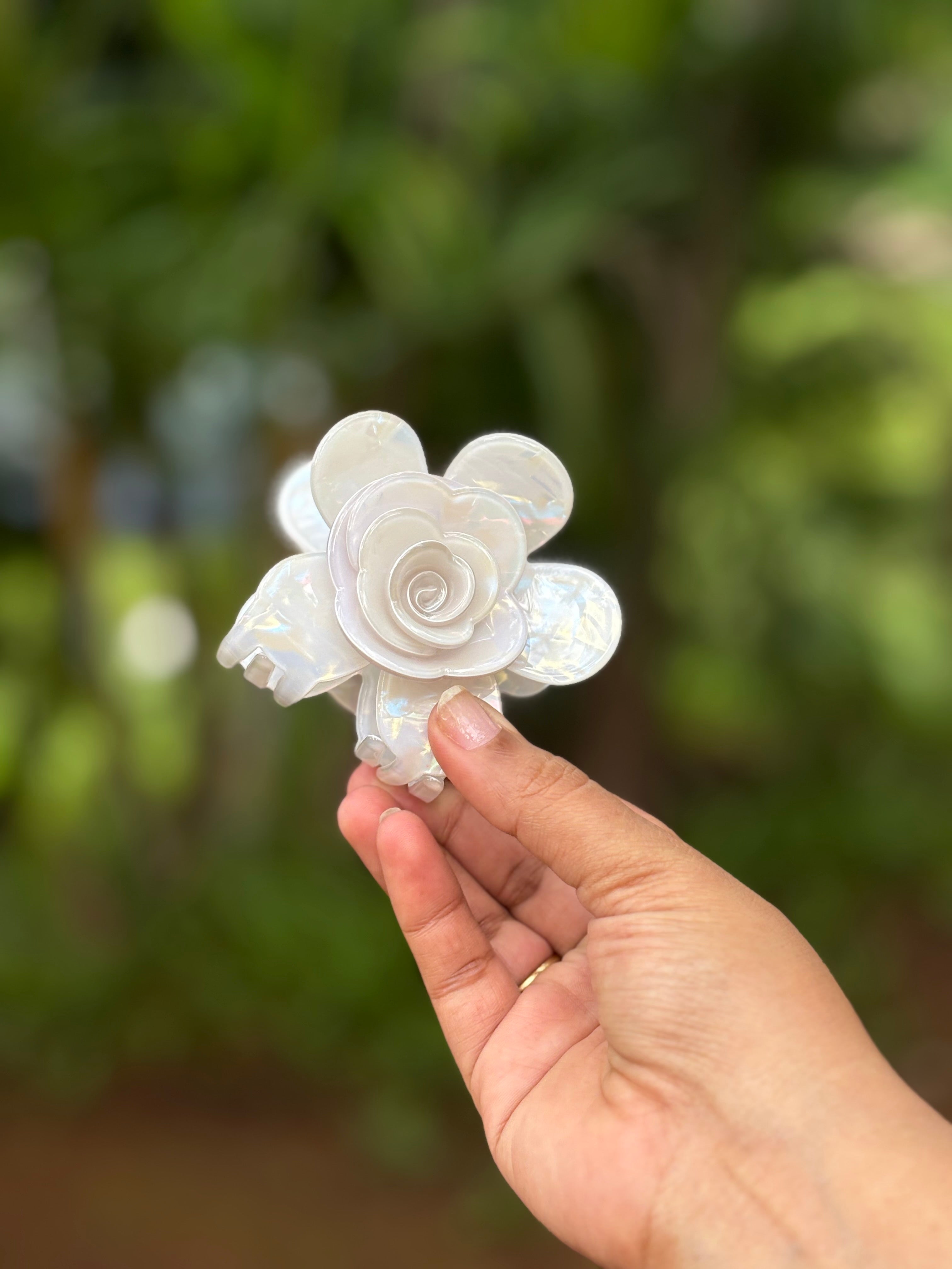 3D Acrylic Premium Rose Hair Clip