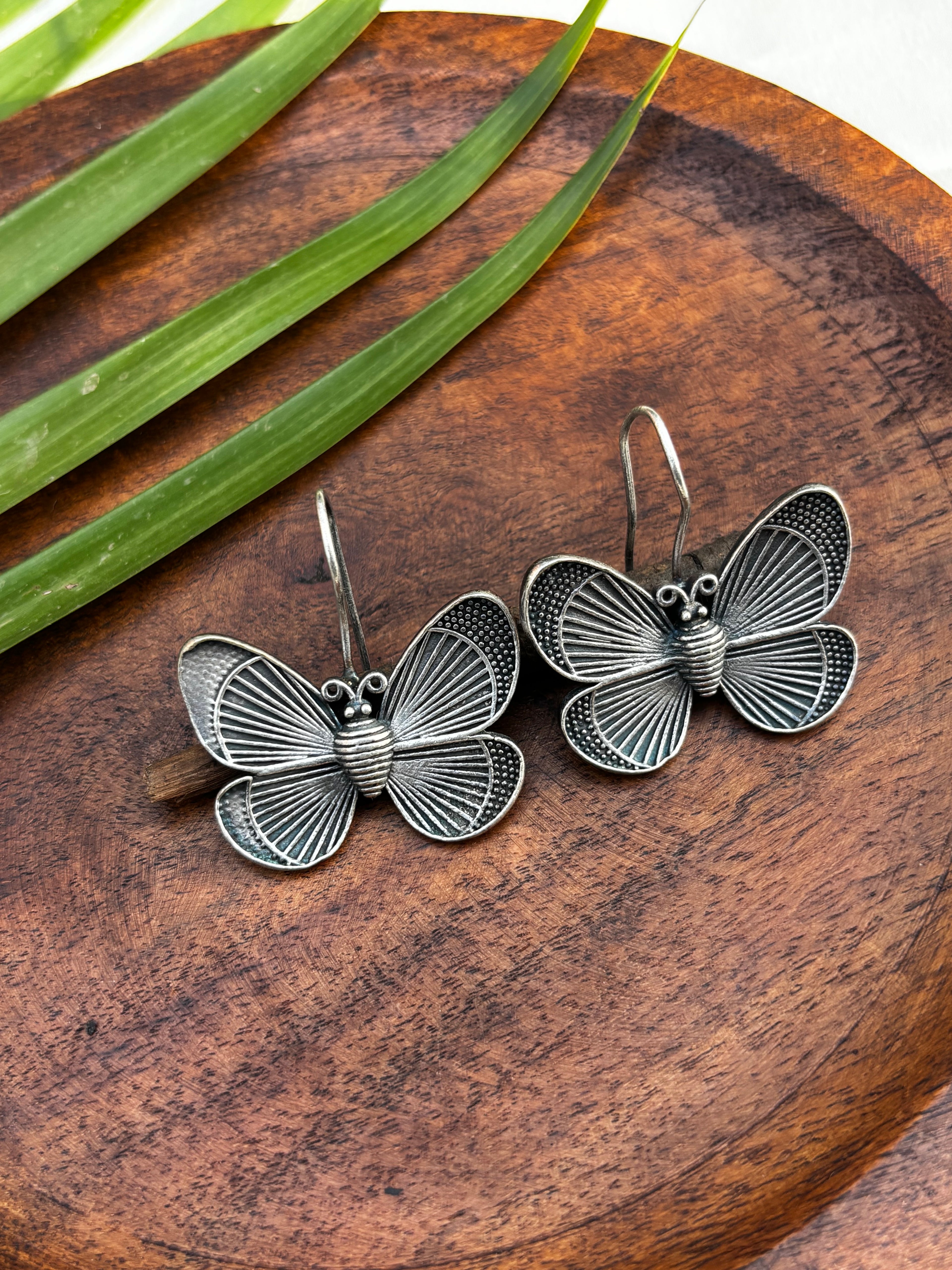 OXIDISED BUTTERFLY EARRING