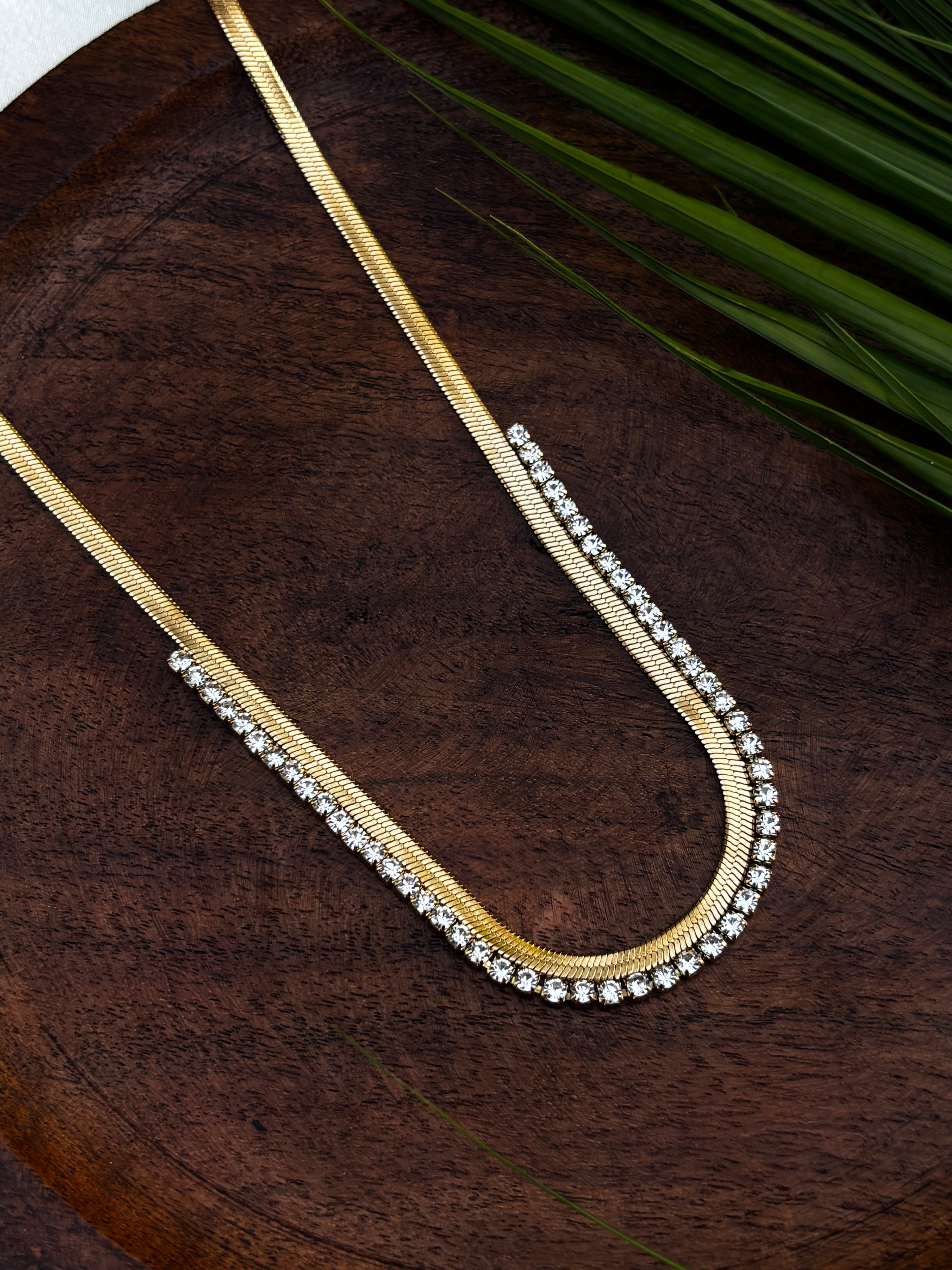 ANTITARNISH SNAKE CHAIN WITH AD STONE