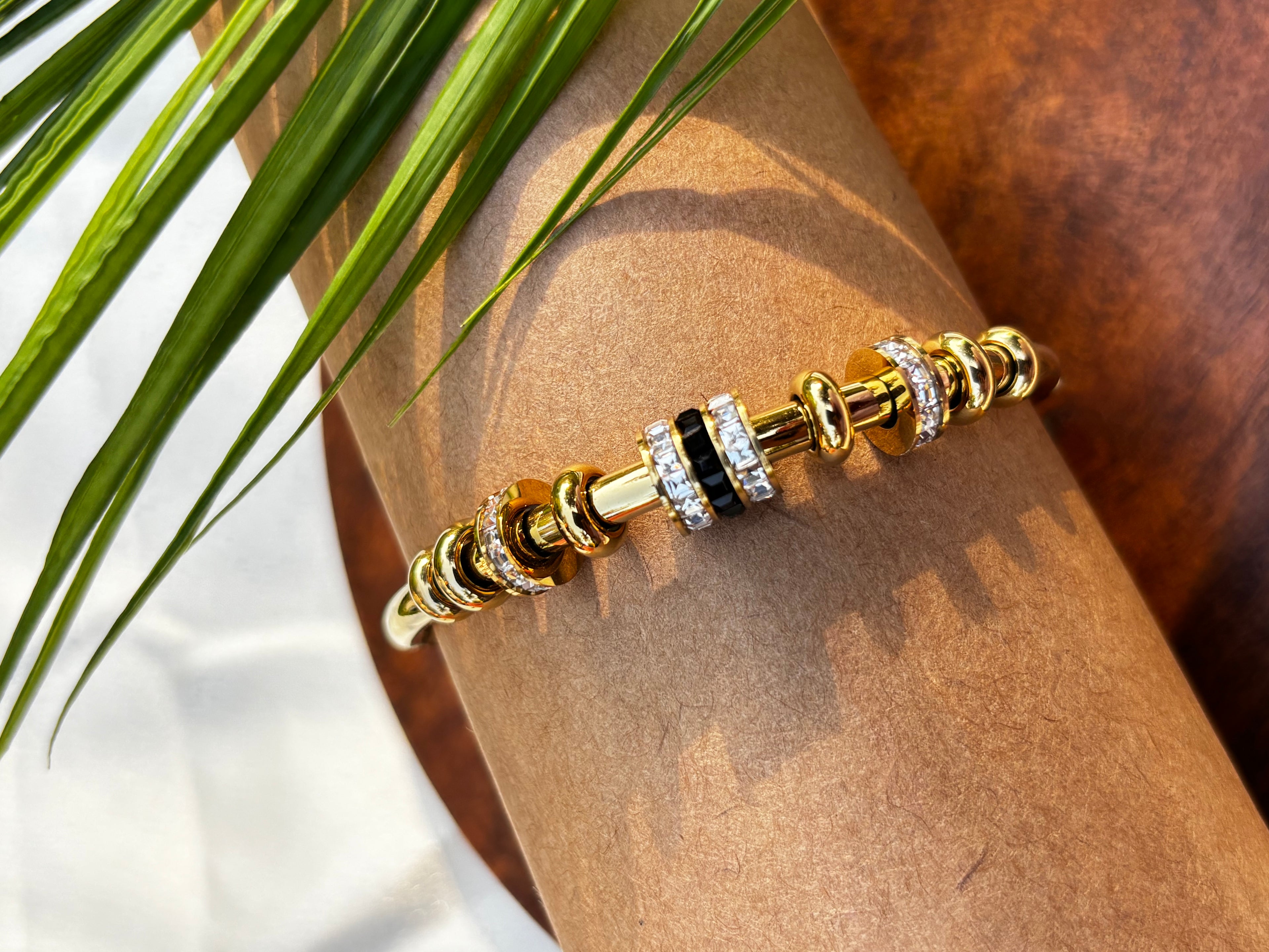 ANTITARNISH BLACK AD BEADS KADA BANGLE