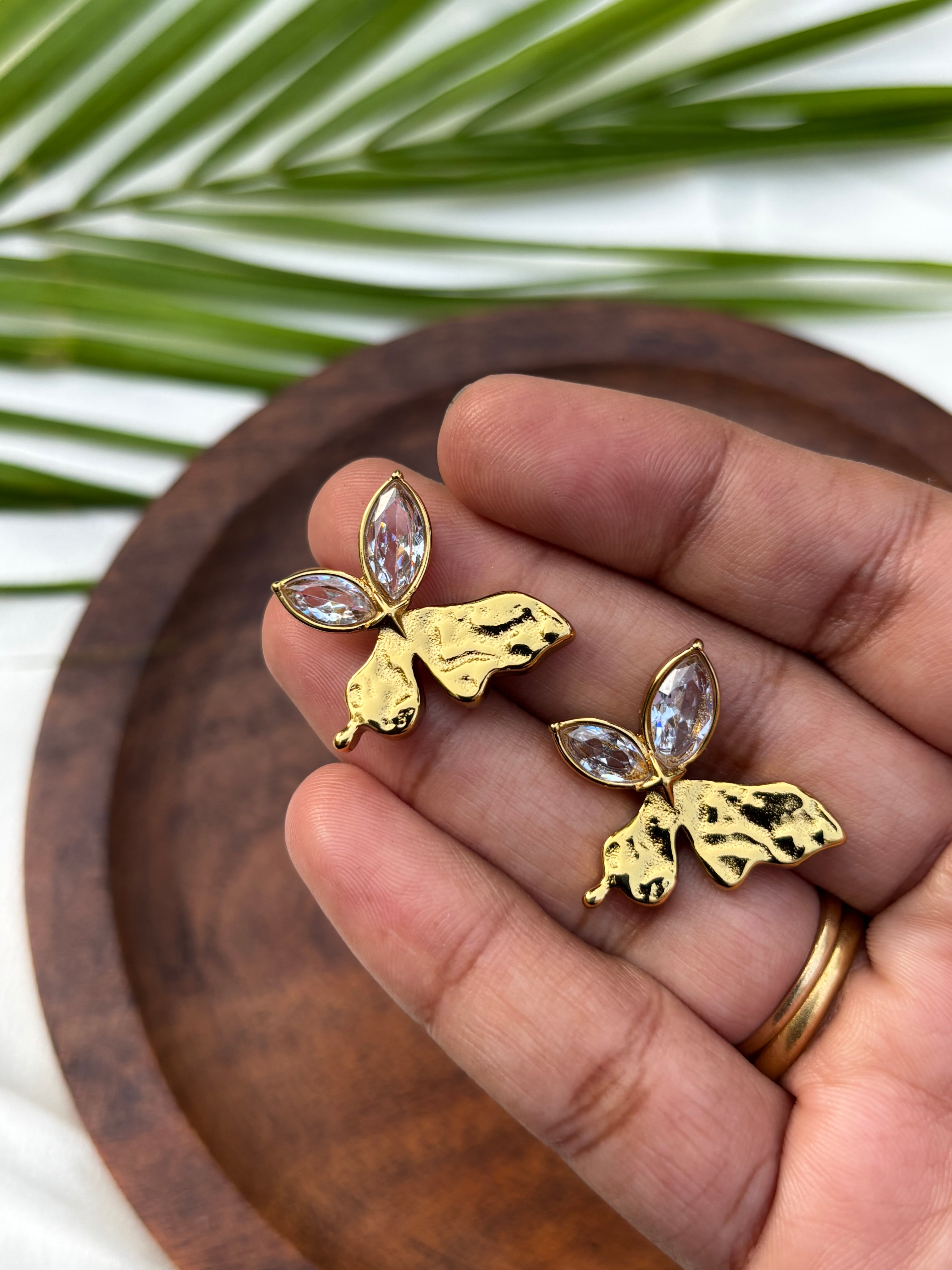 ANTITARNISH DIAMOND BUTTERFLY EARRING