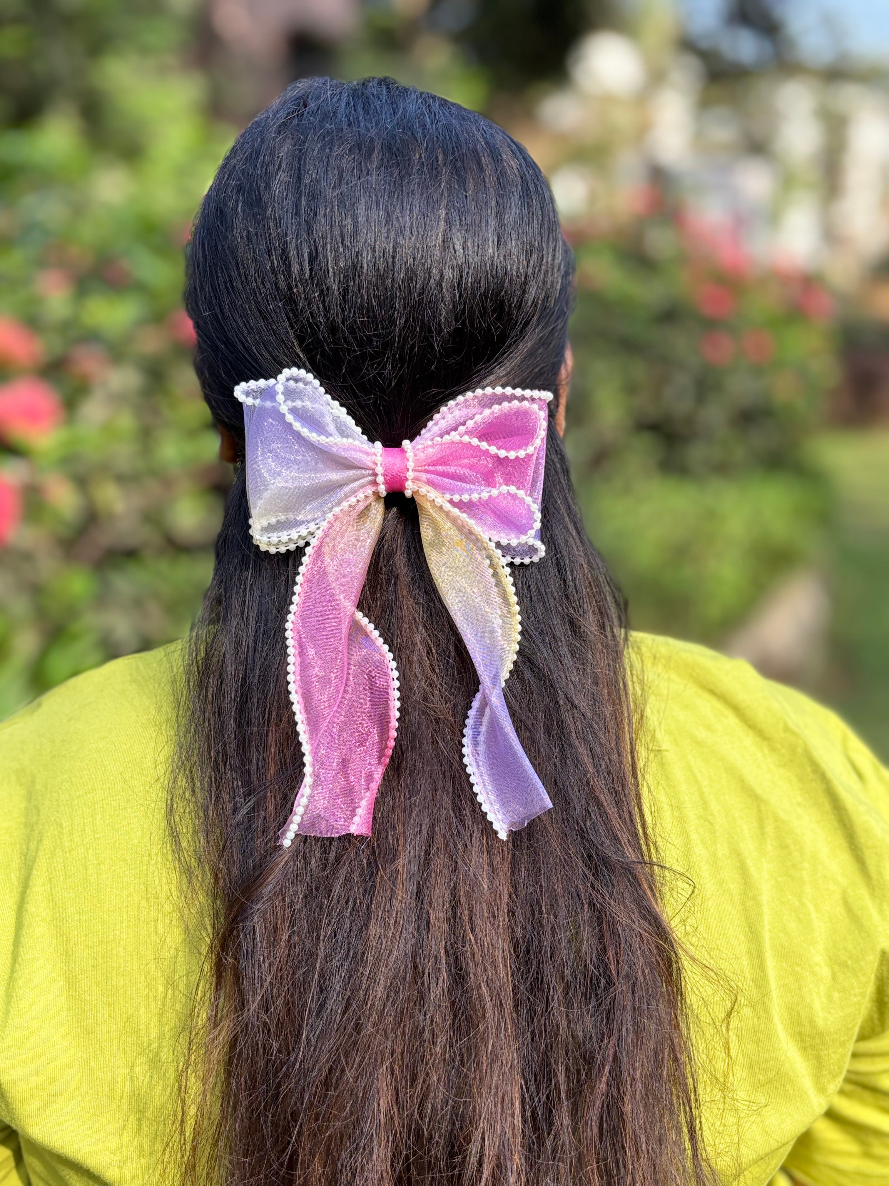 Unicorn Pearl Lace Hair Bow