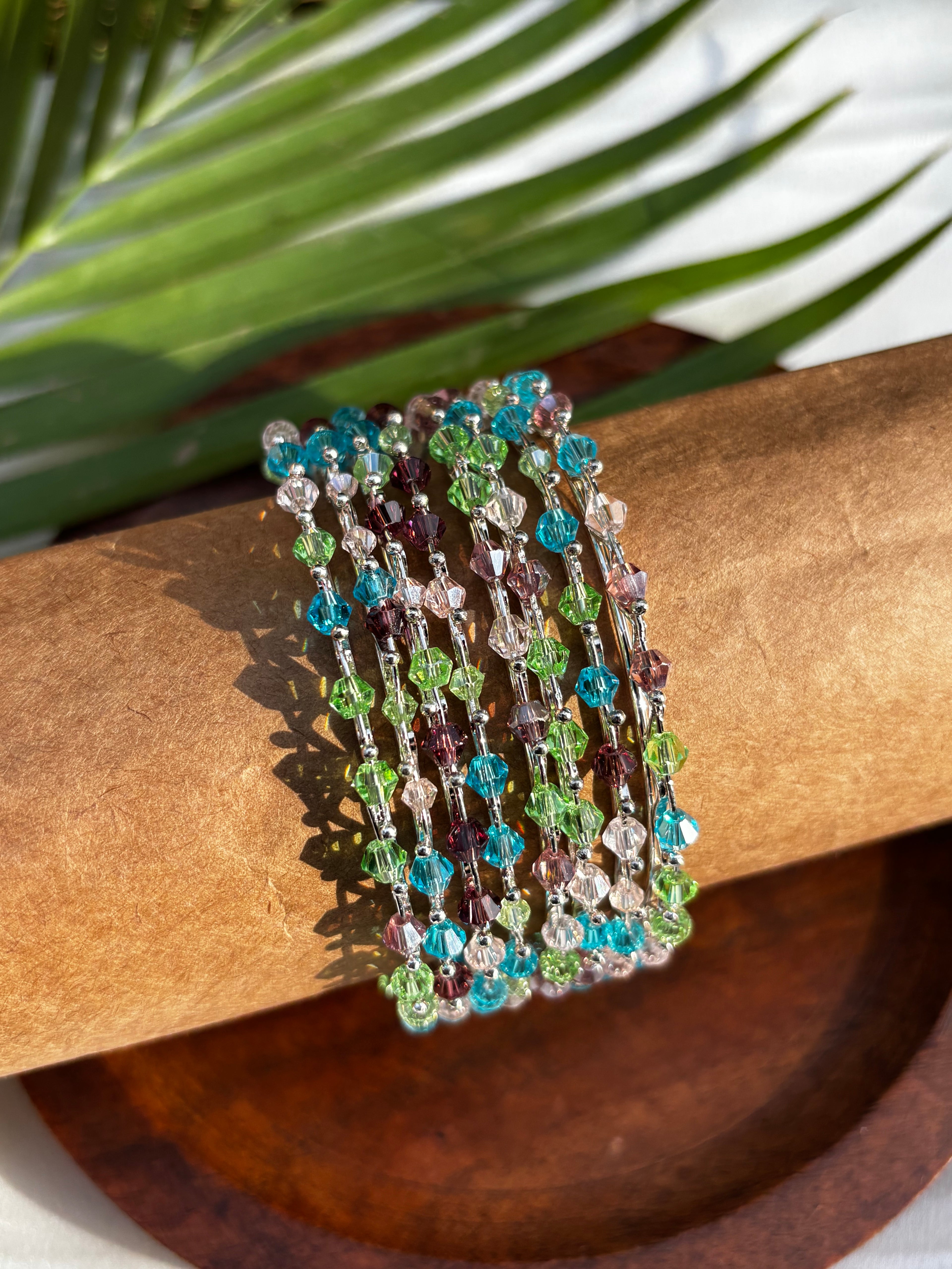 MULTI COLOR CRYSTAL BANGLE (SET OF 12)