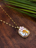 ANTITARNISH FLOWER PENDANT CHAIN NECKLACE