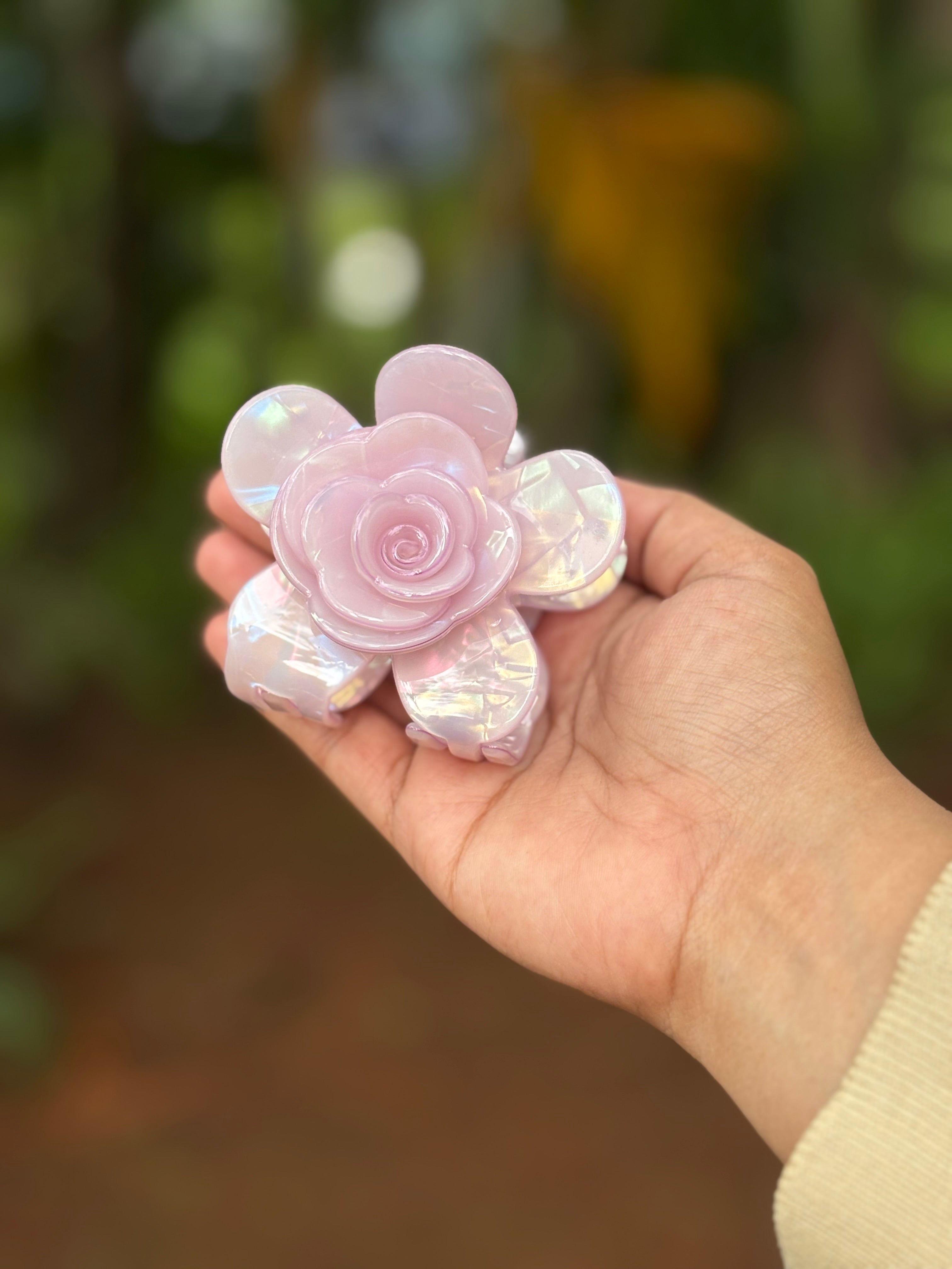 3D Acrylic Premium Rose Hair Clip