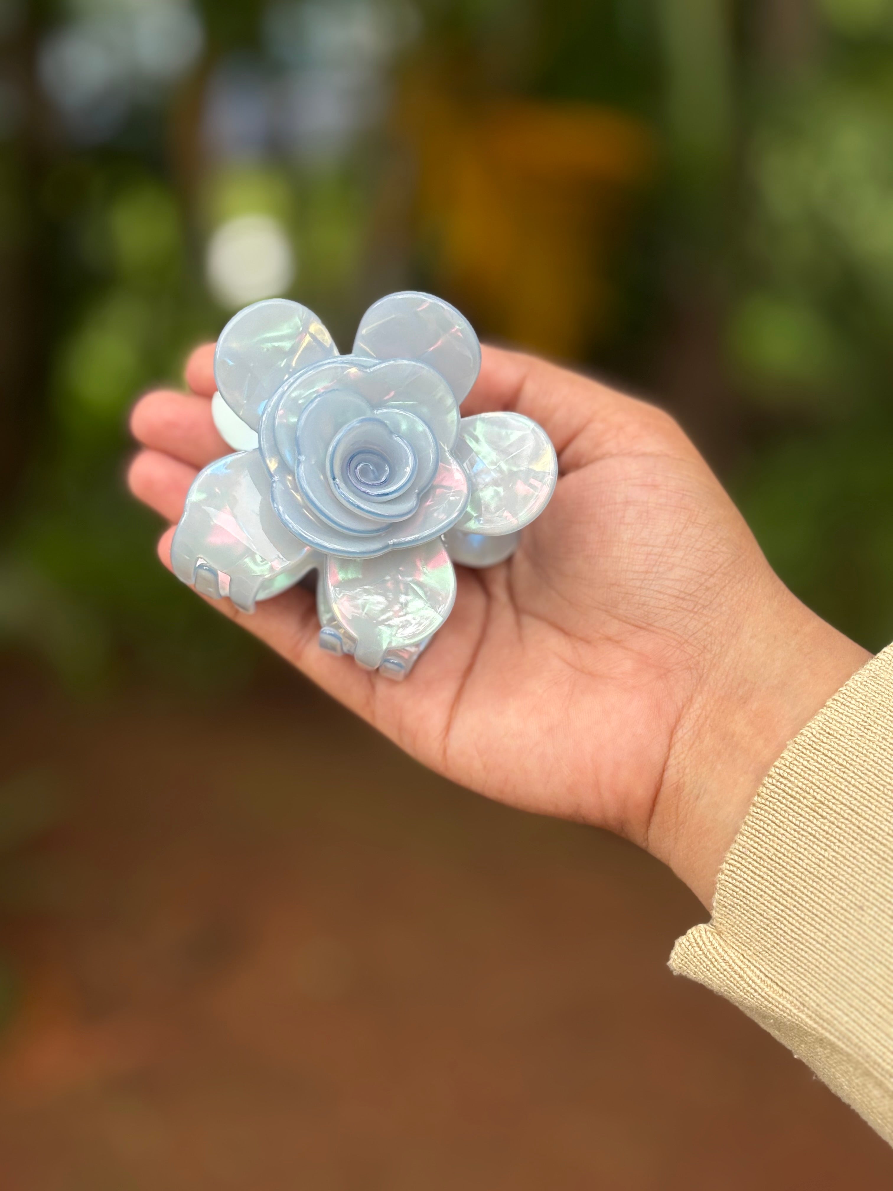 3D Acrylic Premium Rose Hair Clip