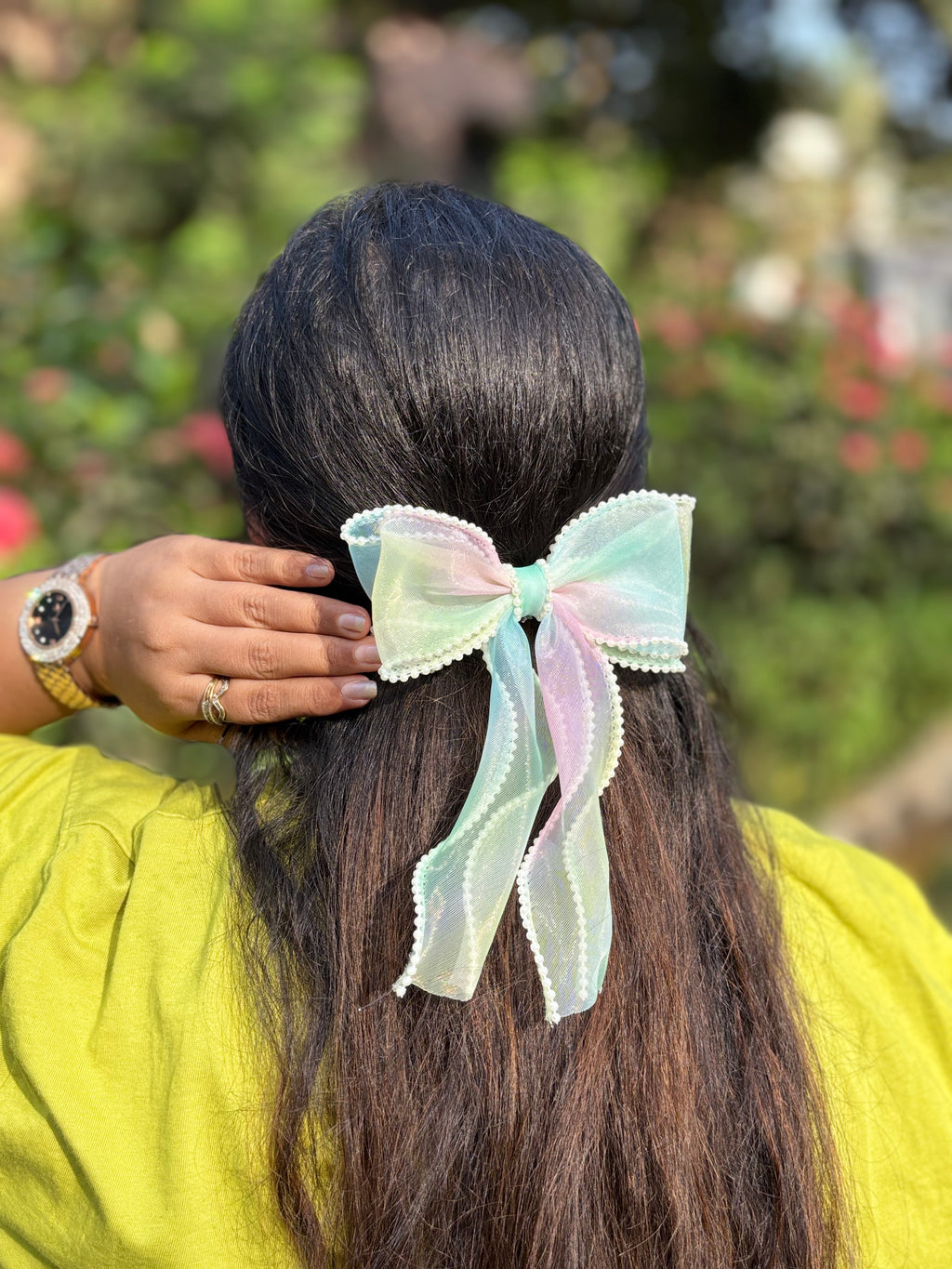 Unicorn Pearl Lace Hair Bow