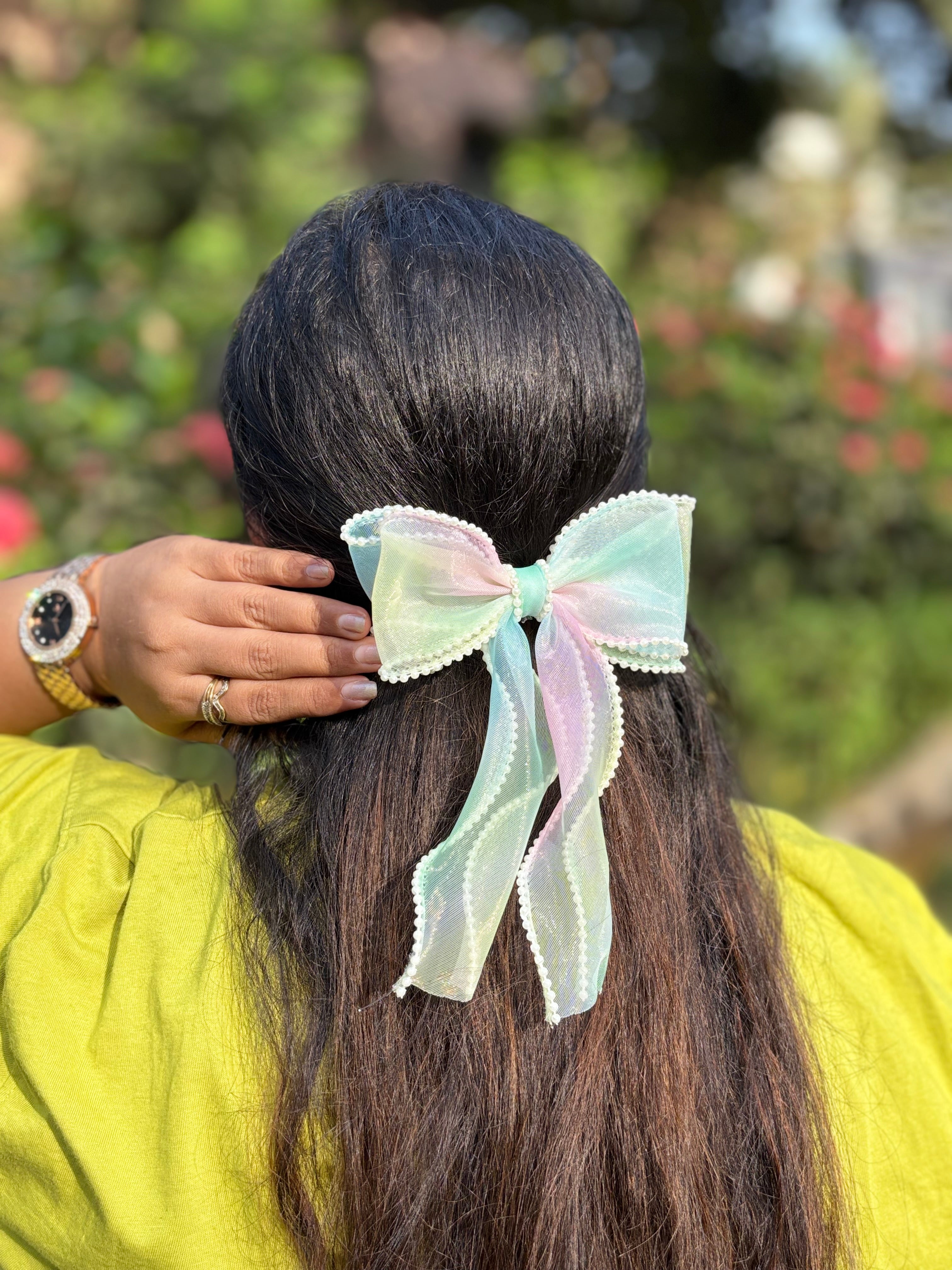 Unicorn Pearl Lace Hair Bow