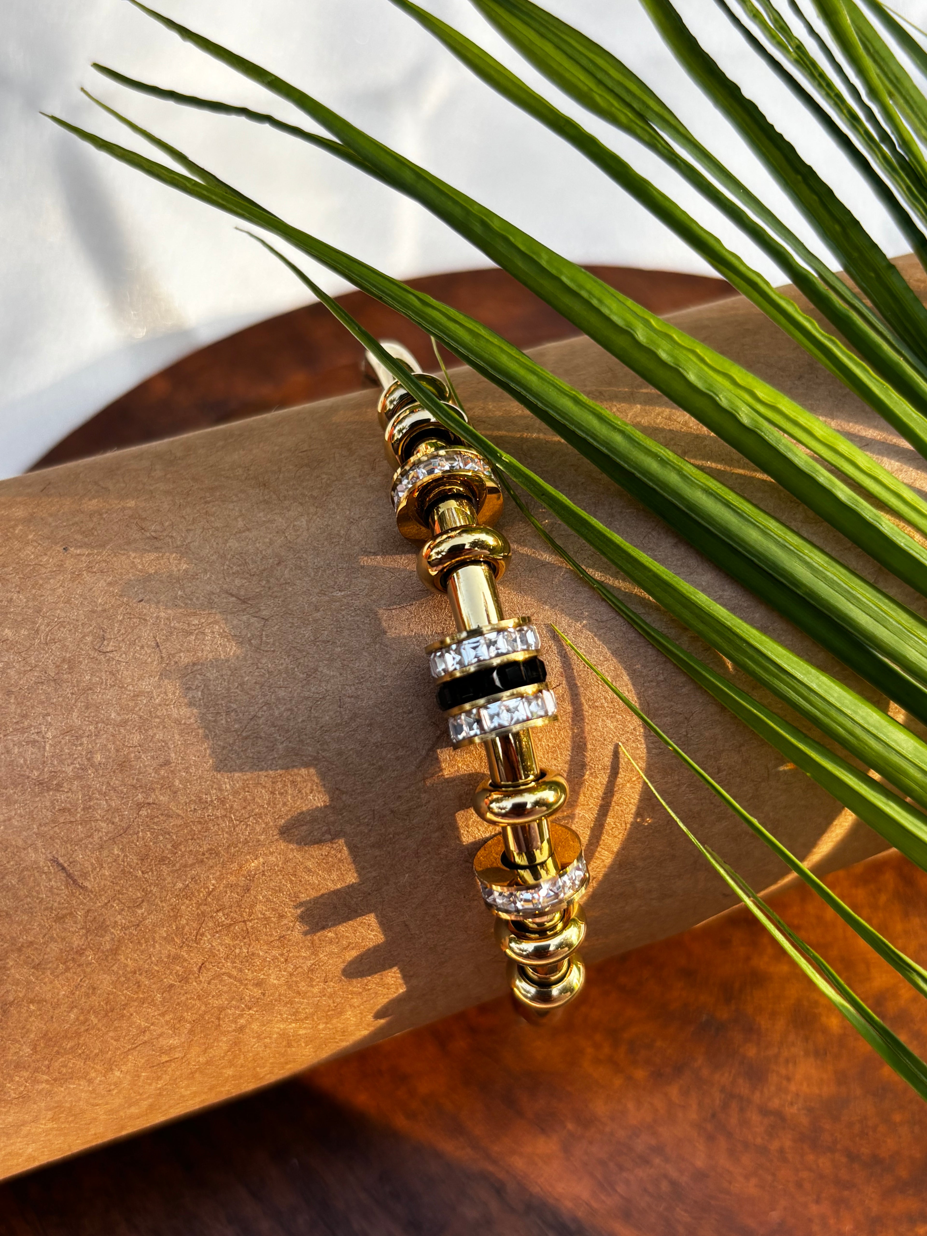 ANTITARNISH BLACK AD BEADS KADA BANGLE
