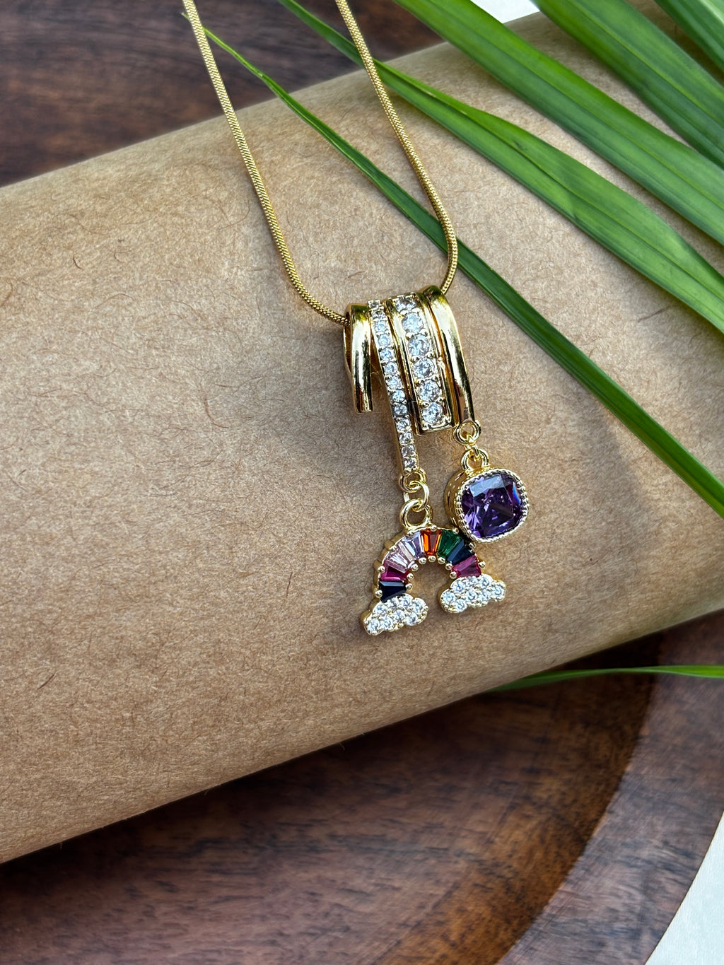 RAINBOW CHARM PENDANT NECKLACE