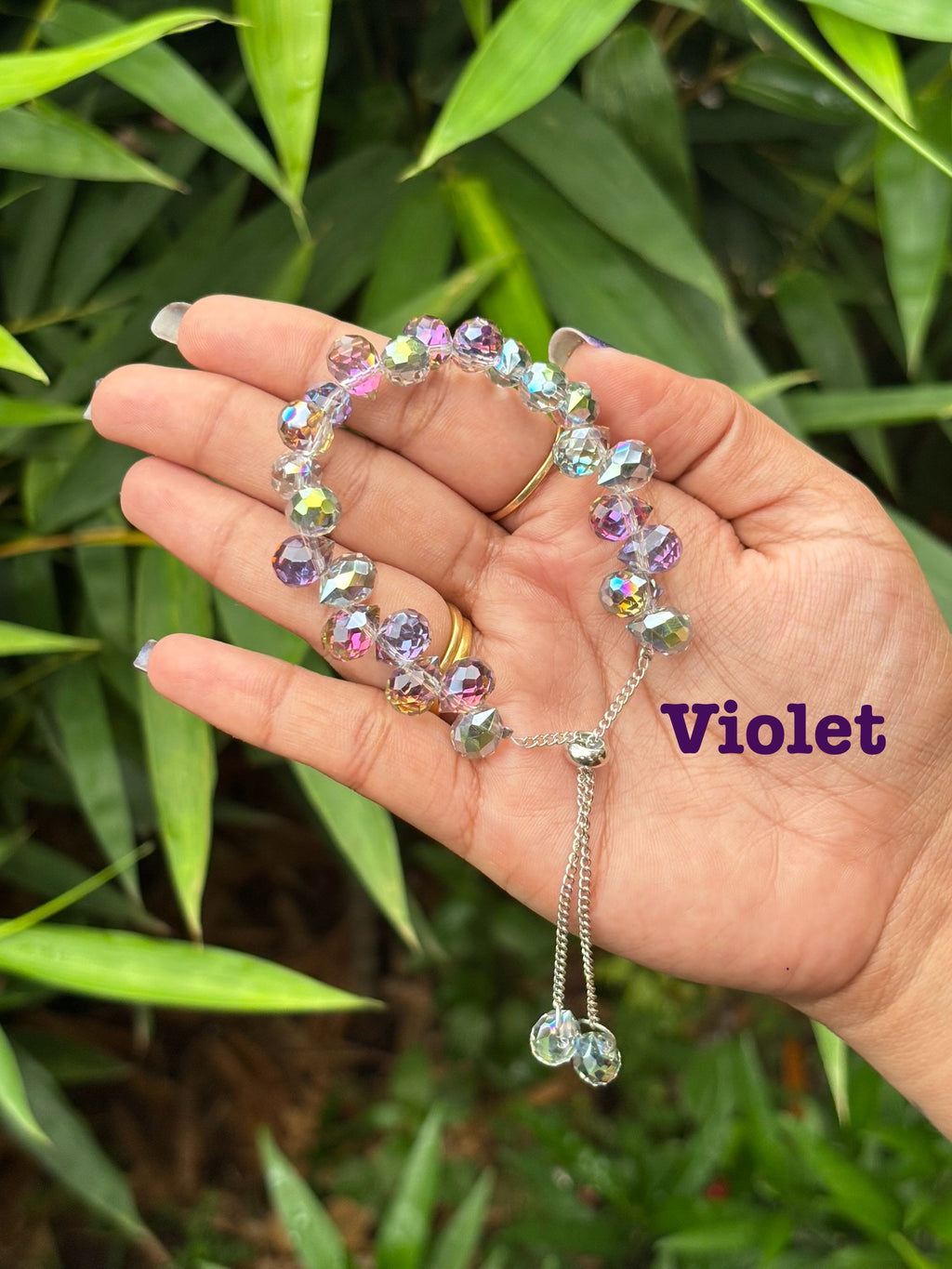 CRYSTAL BEADED ADJUSTABLE BRACELET