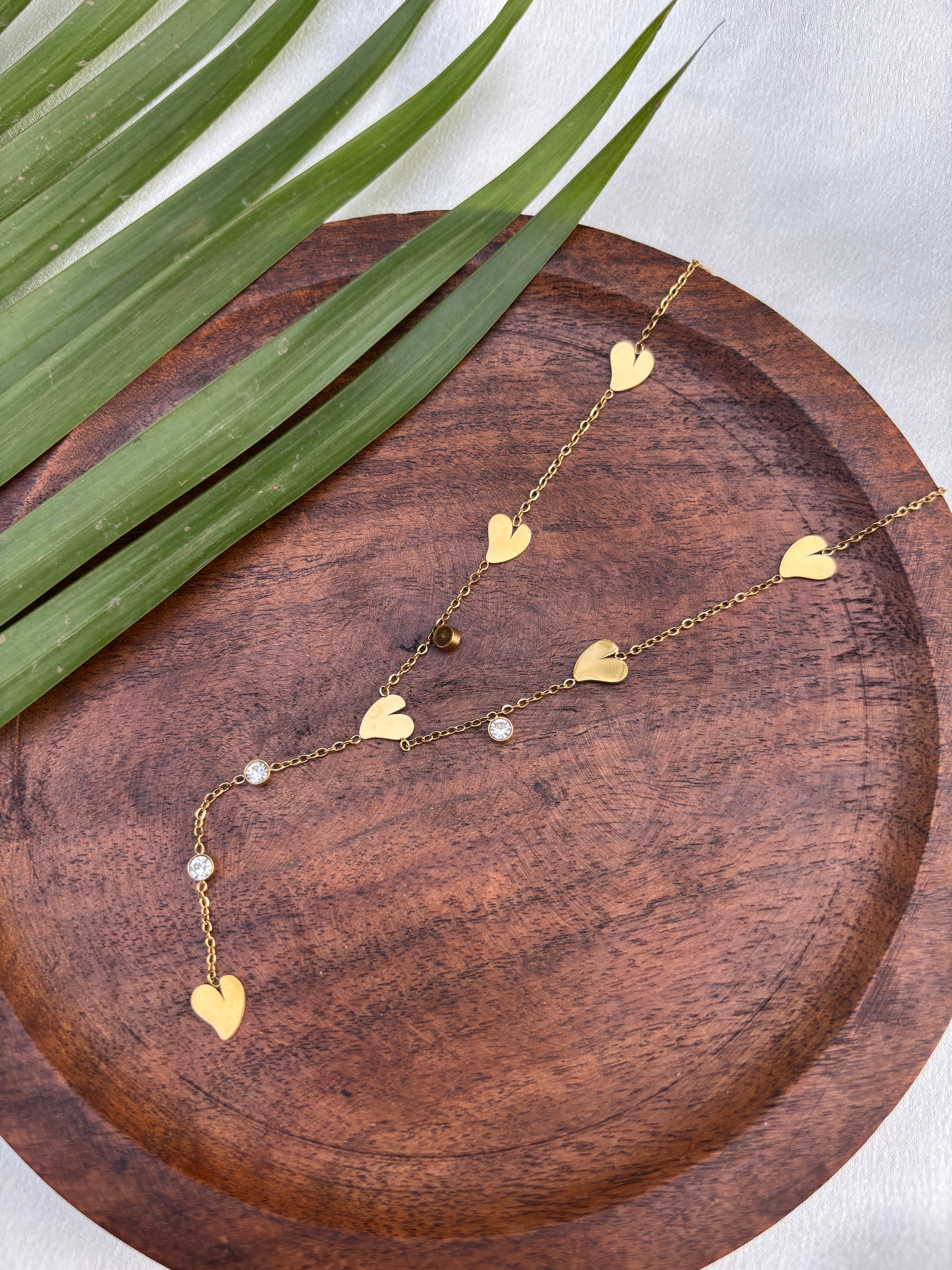 ANTITARNISH Y SHAPED HEARTS CHAIN