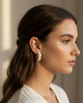 PEARL HALF HOOP EARRING
