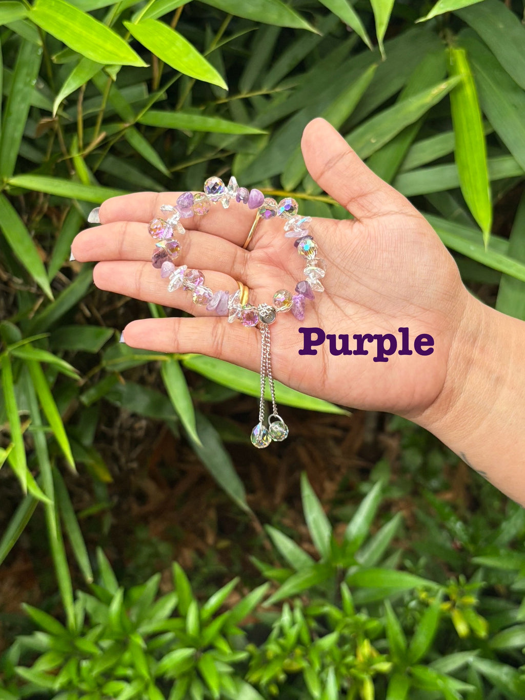 CRYSTAL BEADED ADJUSTABLE BRACELET