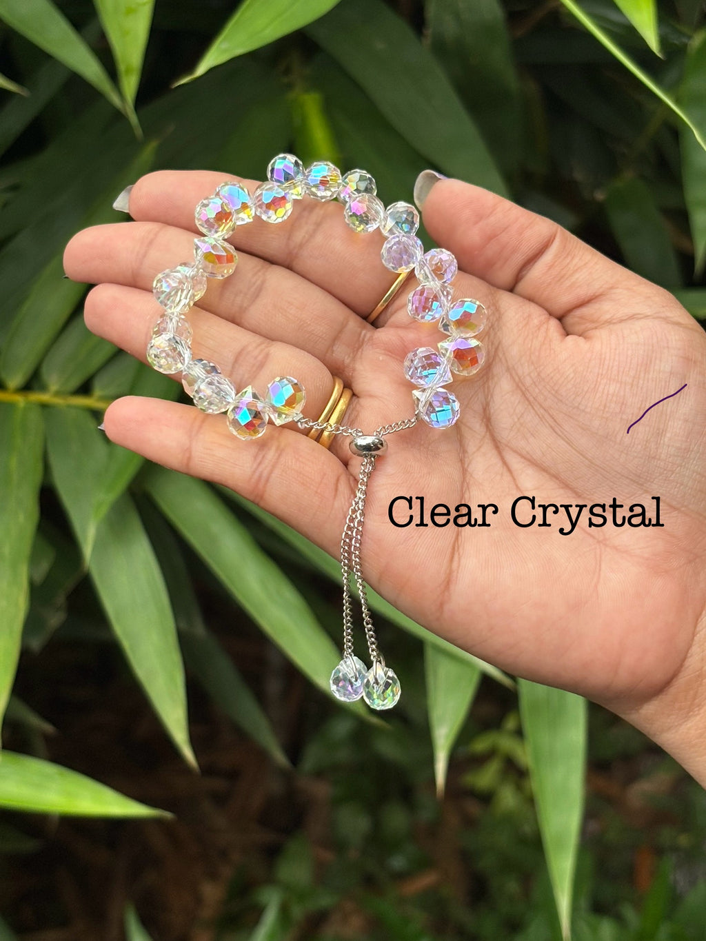 CRYSTAL BEADED ADJUSTABLE BRACELET