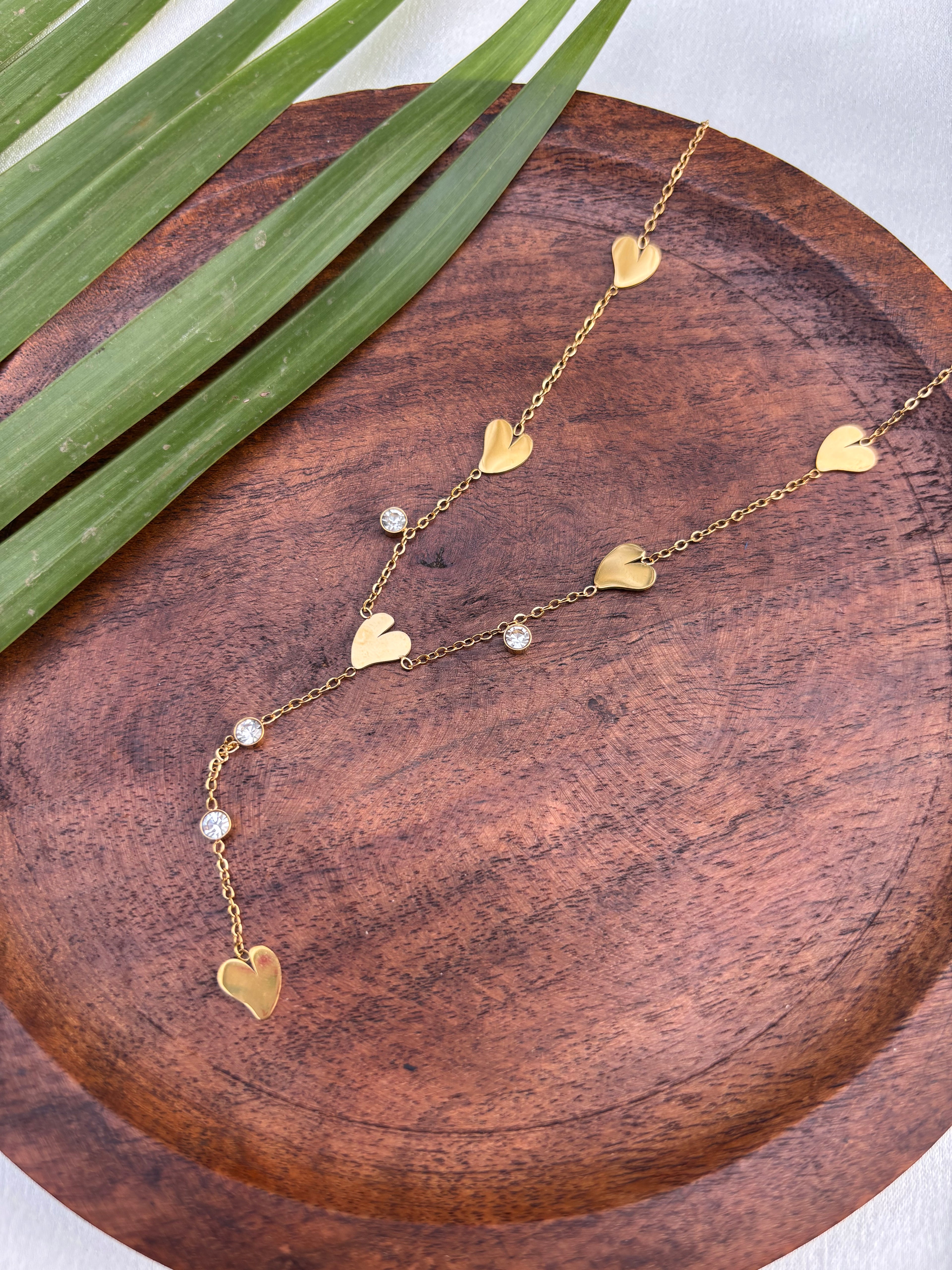 ANTITARNISH Y SHAPED HEARTS CHAIN