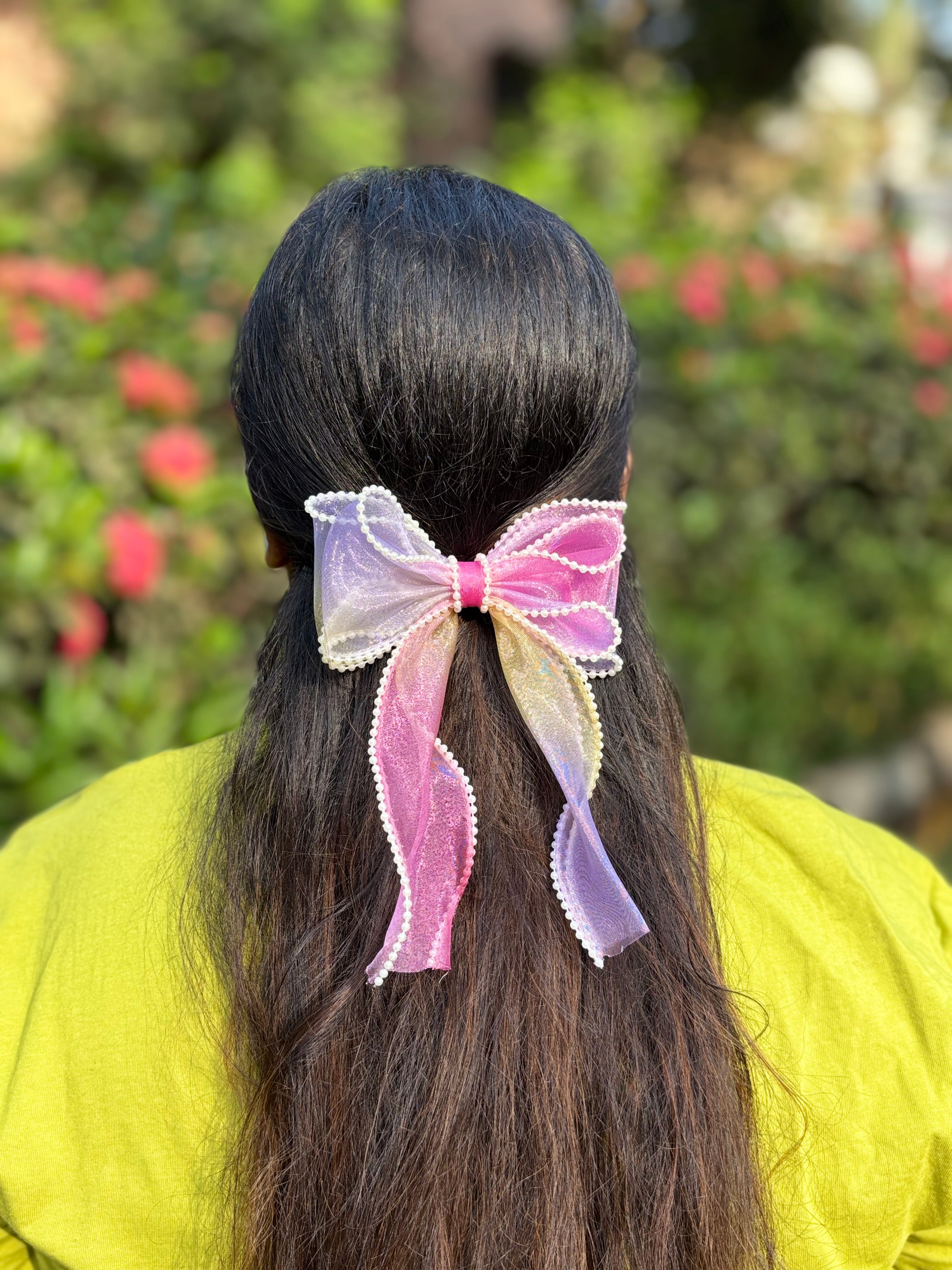 Unicorn Pearl Lace Hair Bow