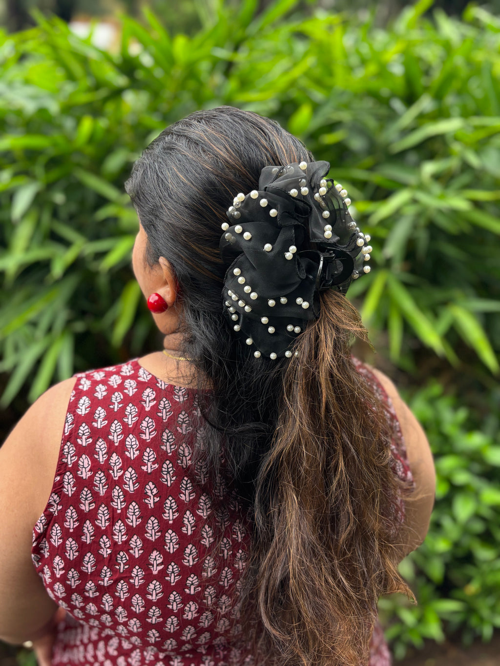 PEARL BLOOM ORGANZA HAIR CLIP