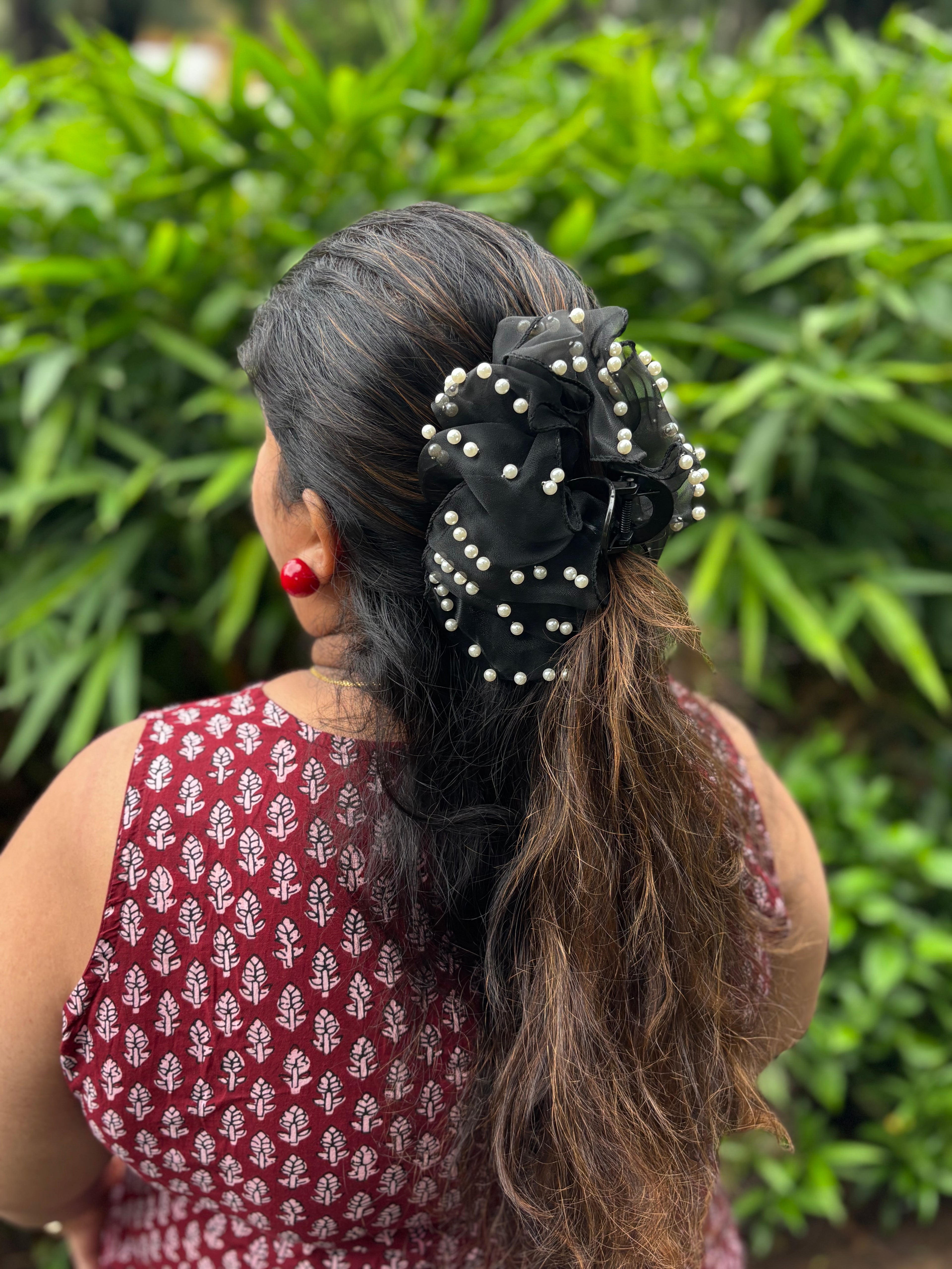 PEARL BLOOM ORGANZA HAIR CLIP