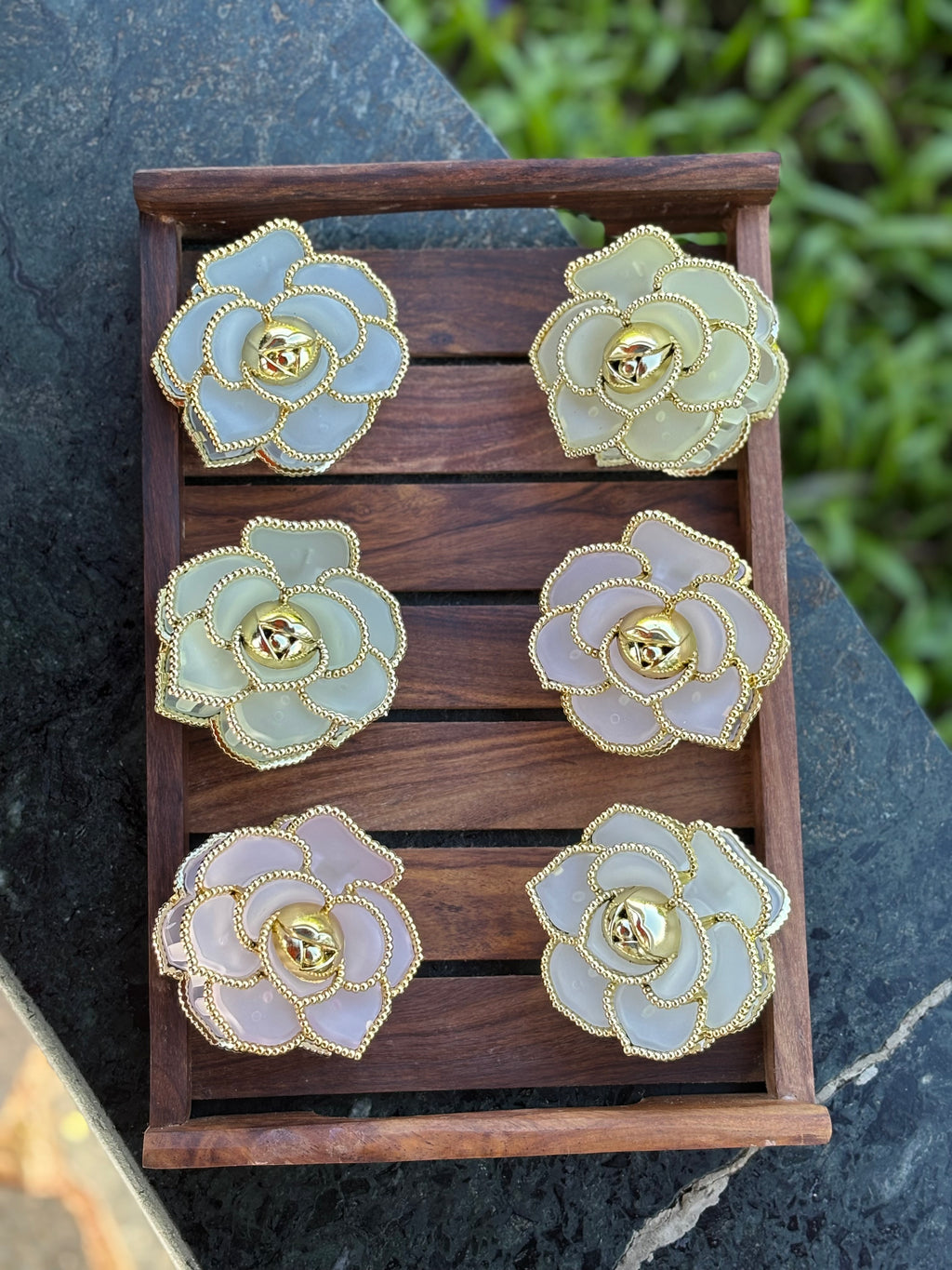 GOLDEN TOUCH ROSE HAIR CLIP